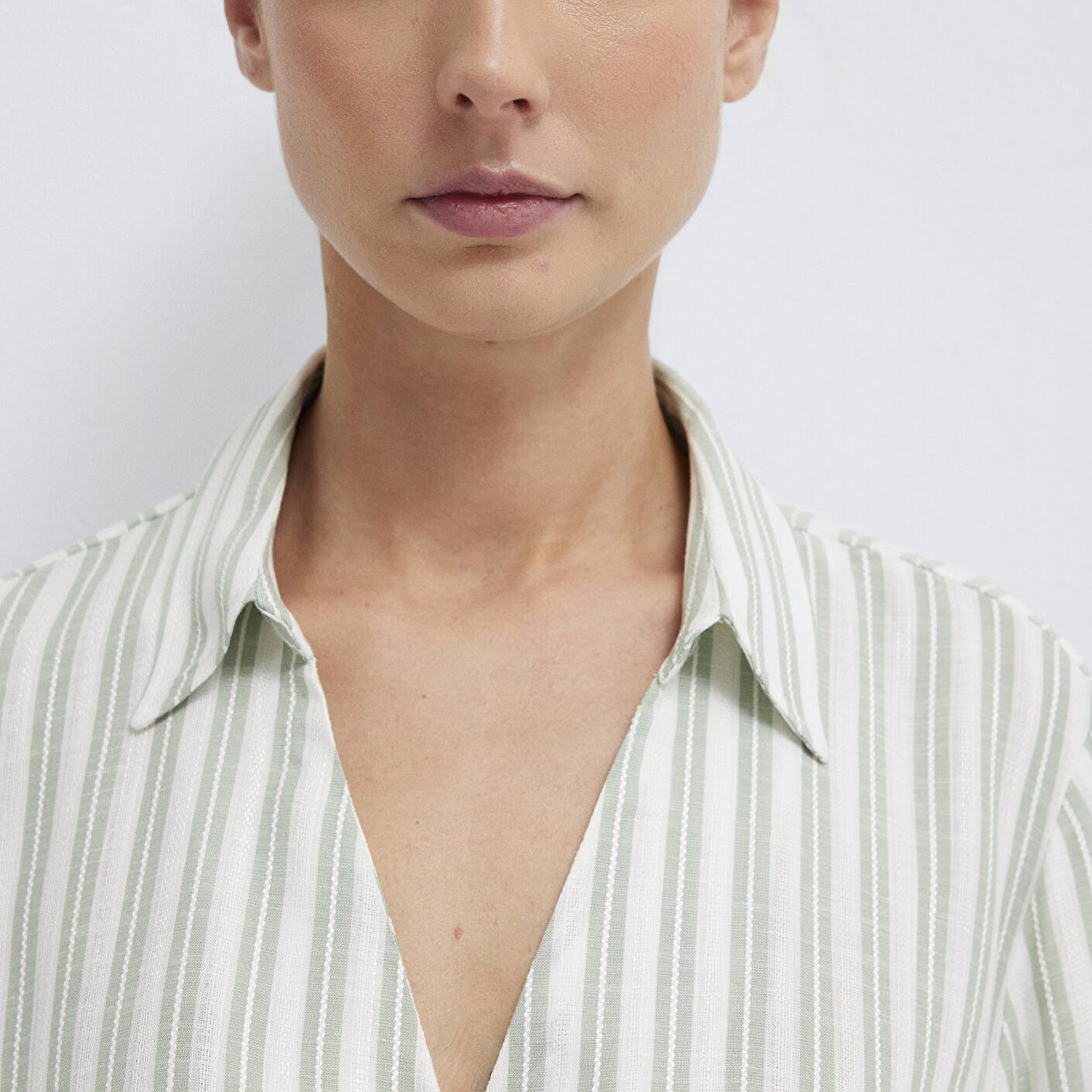 Mavi Yeşil Çizgili Bluz 122400-91387