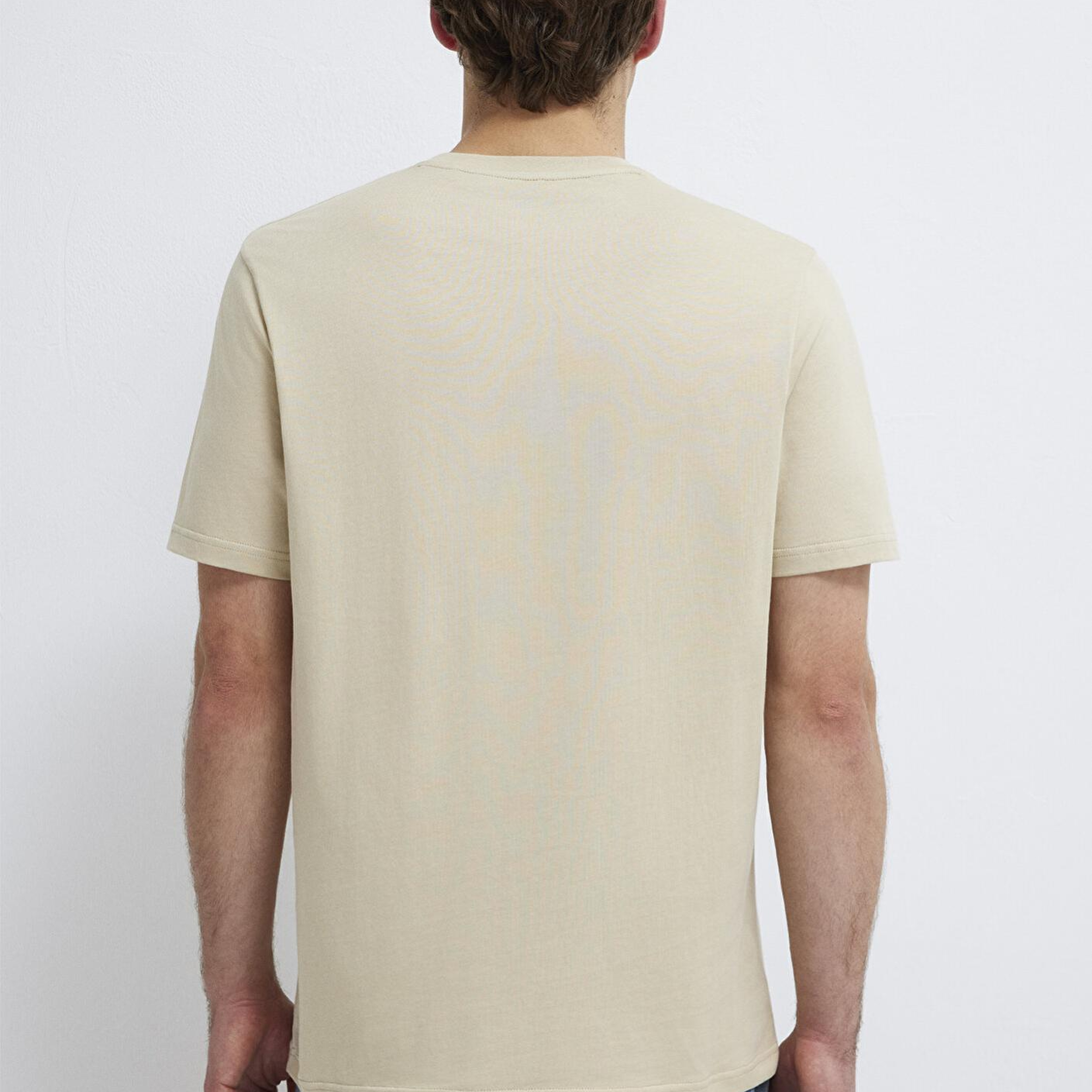 Mavi Mavi Logo Baskılı Bej Tişört Regular Fit / Normal Kesim 0611714-70325