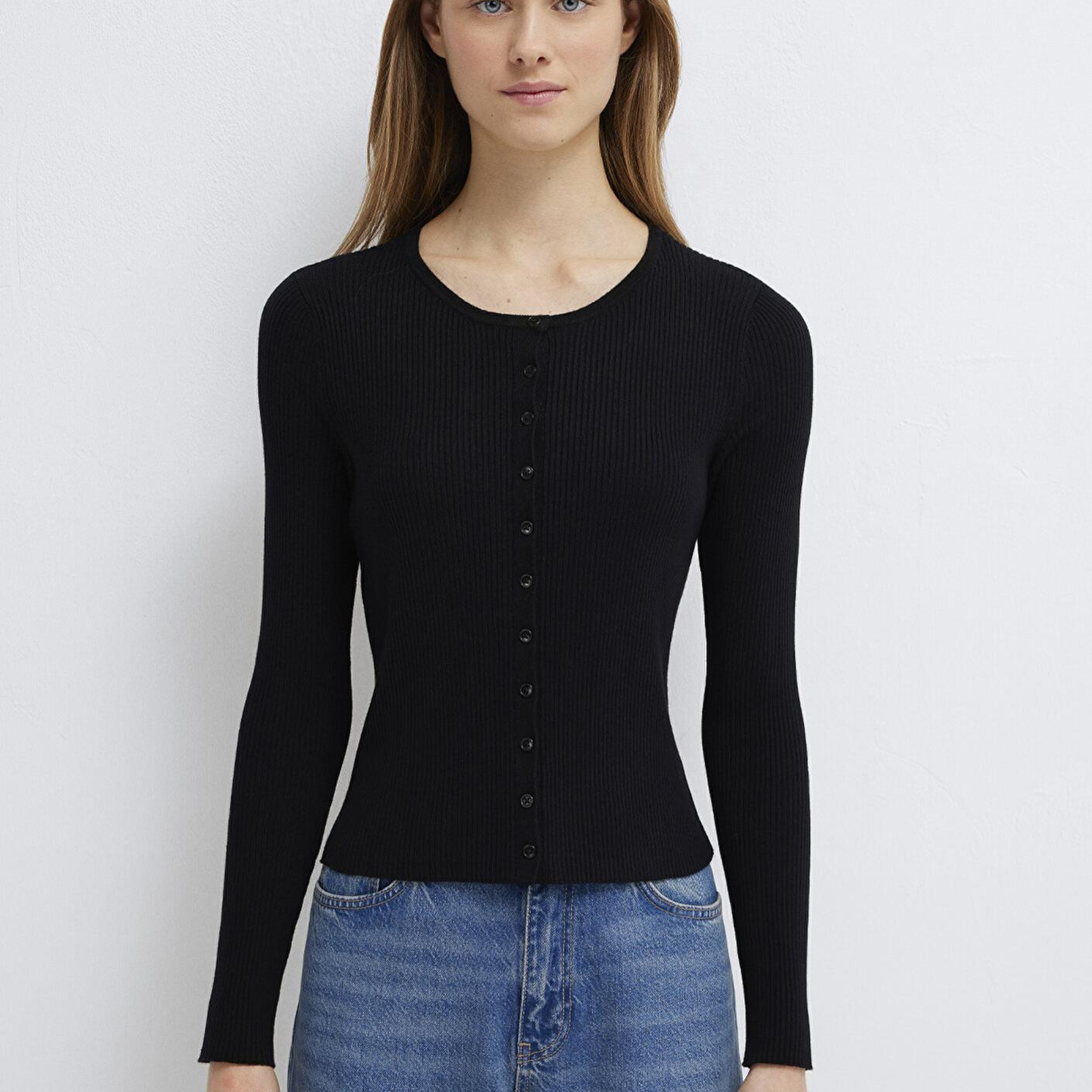 Mavi Siyah Hırka Fitted / Vücuda Oturan Kesim 1710846-900