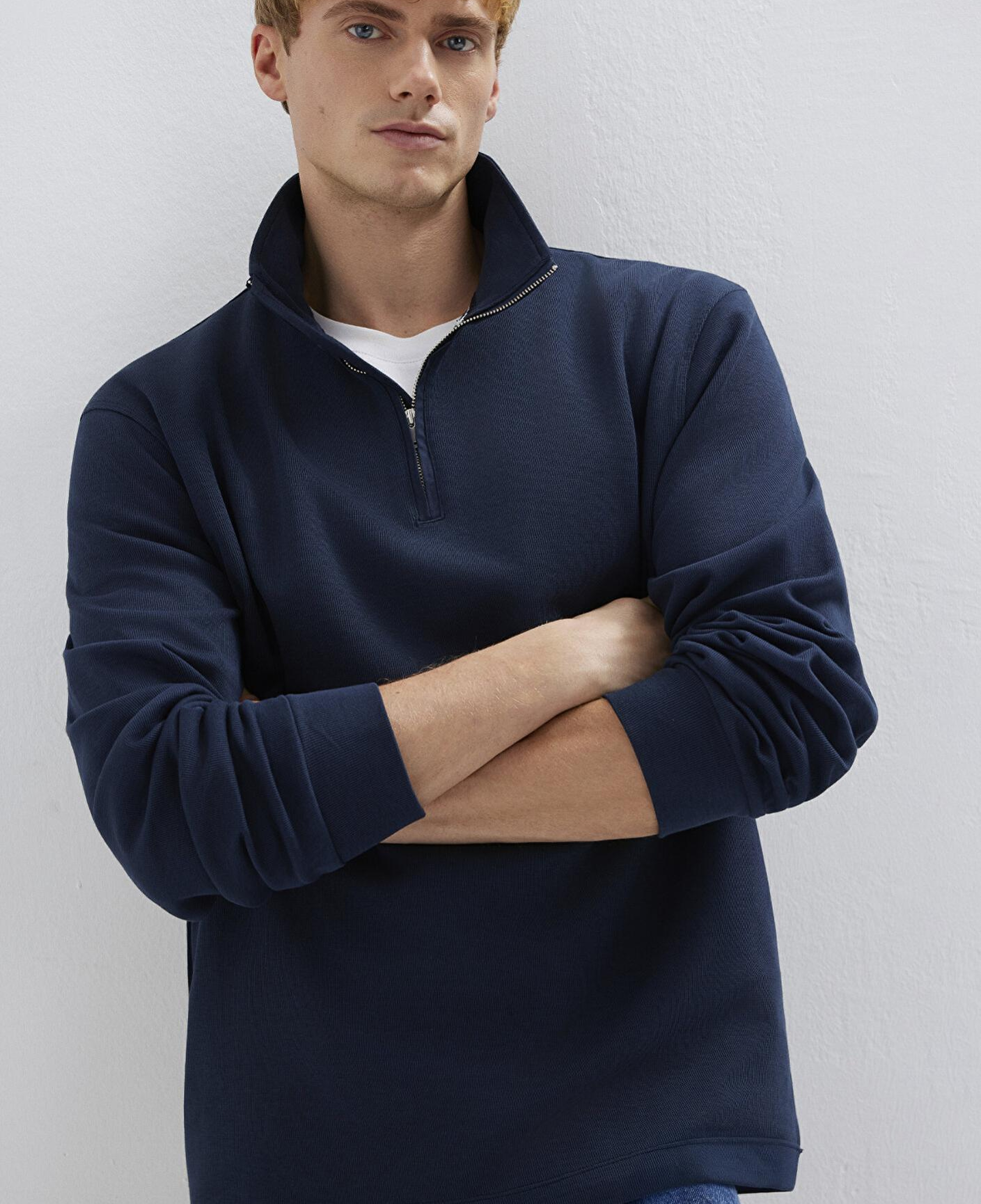 Mavi Yarı Fermuarlı Lacivert Sweatshirt 0S10537-86623