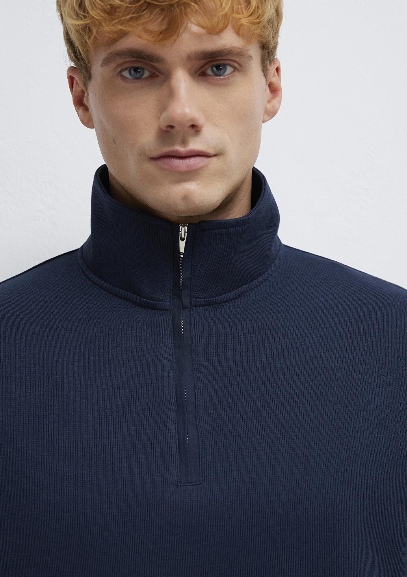 Mavi Yarı Fermuarlı Lacivert Sweatshirt 0S10537-86623