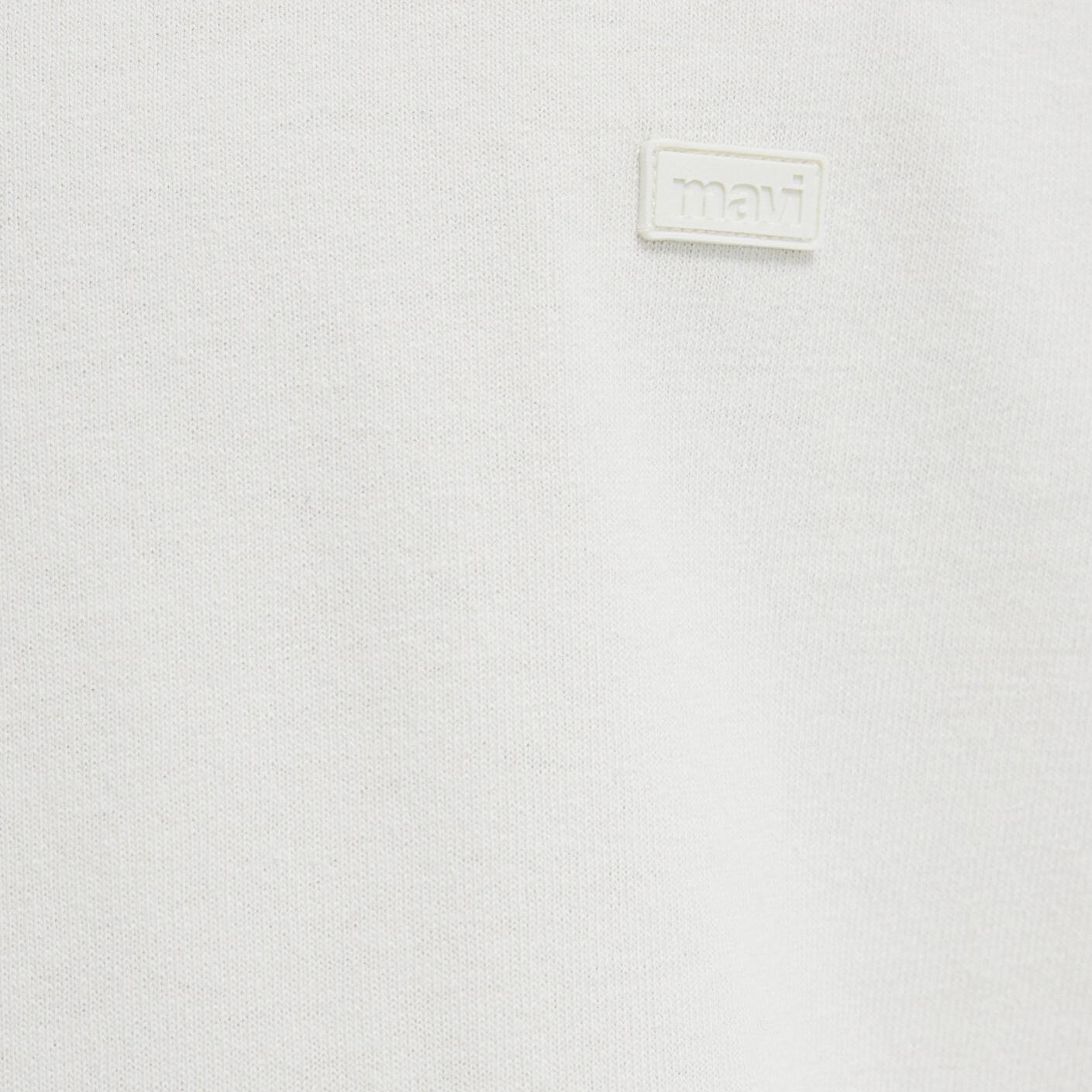 Mavi Silikon Logo Baskılı Ekru Basic Tişört Oversize / Geniş Kesim 0613188-71610