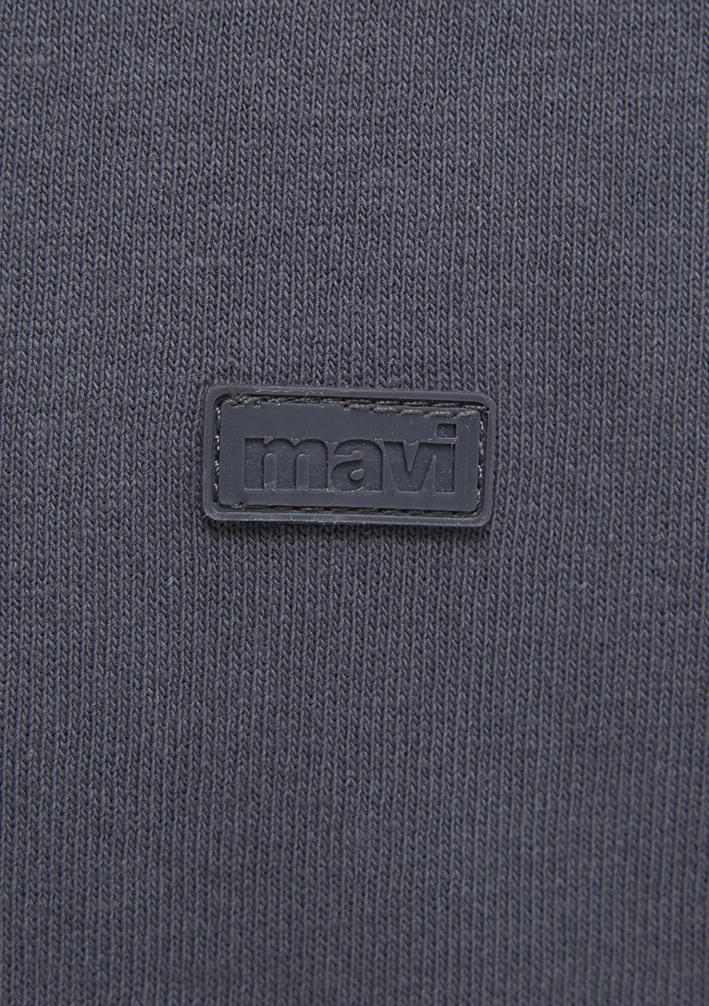 Mavi Silikon Logo Baskılı Antrasit Basic Tişört Oversize / Geniş Kesim 0613188-80955