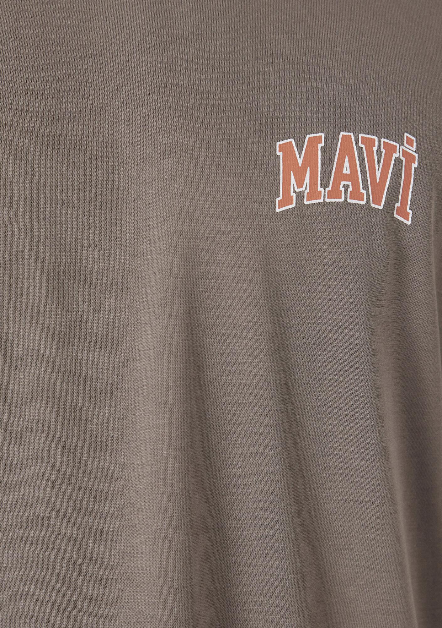 Mavi Mavi Logo Baskılı Kahverengi Tişört Regular Fit / Normal Kesim 0611714-87875