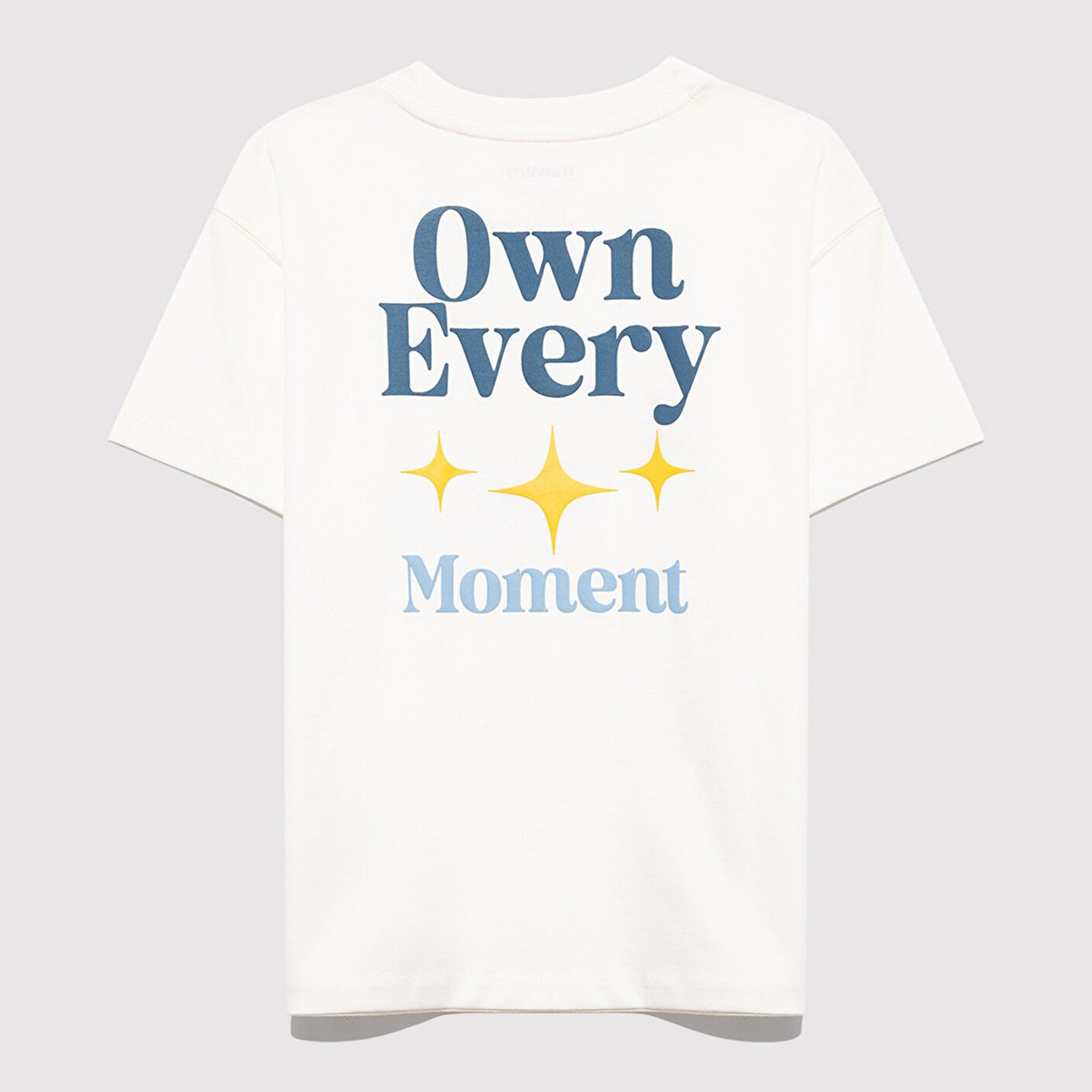 Mavi Baskılı Ekru Tişört Loose Fit / Bol Rahat Kesim 6610399-70057