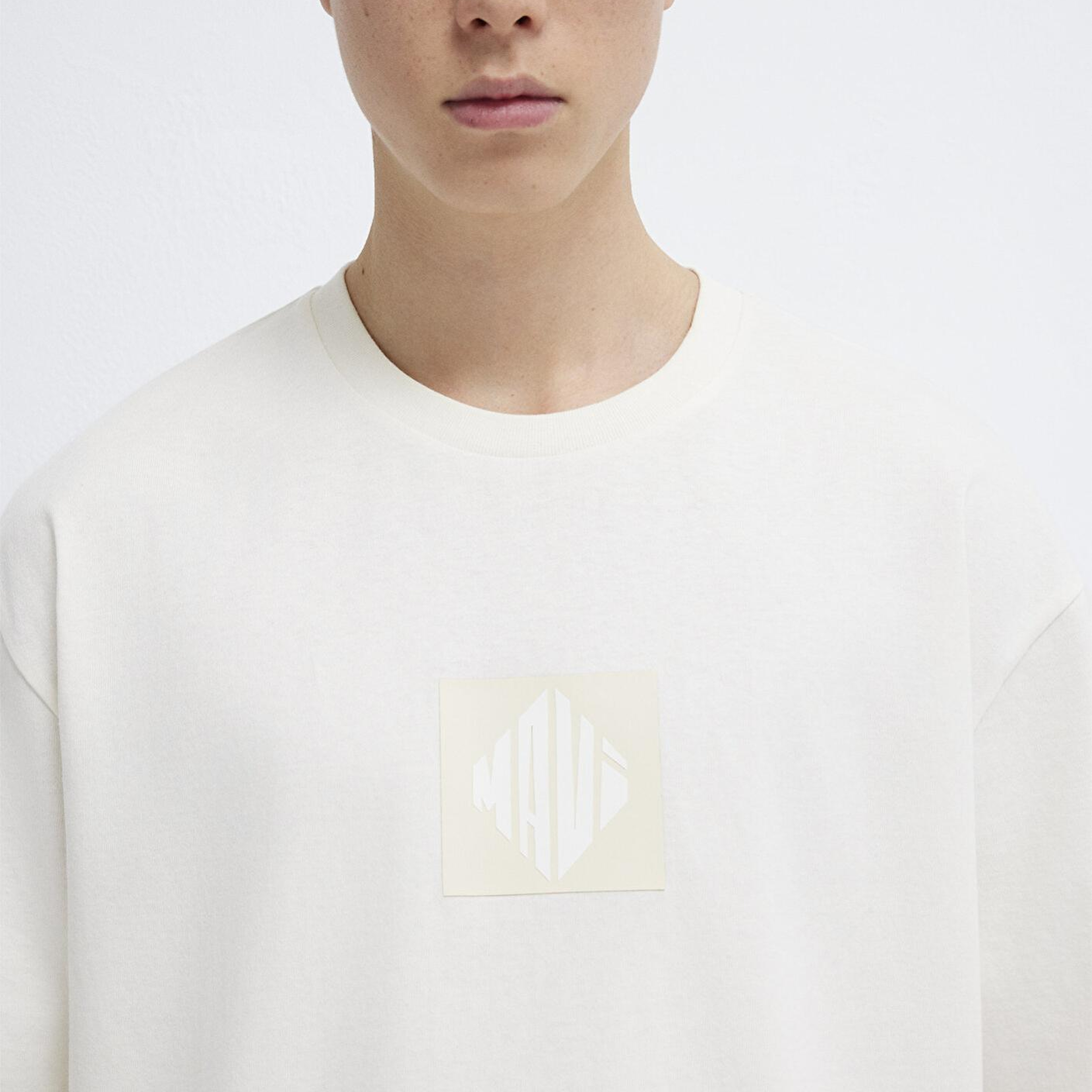 Mavi Mavi Logo Baskılı Ekru Tişört Relaxed Fit / Rahat Kesim 0613148-70057