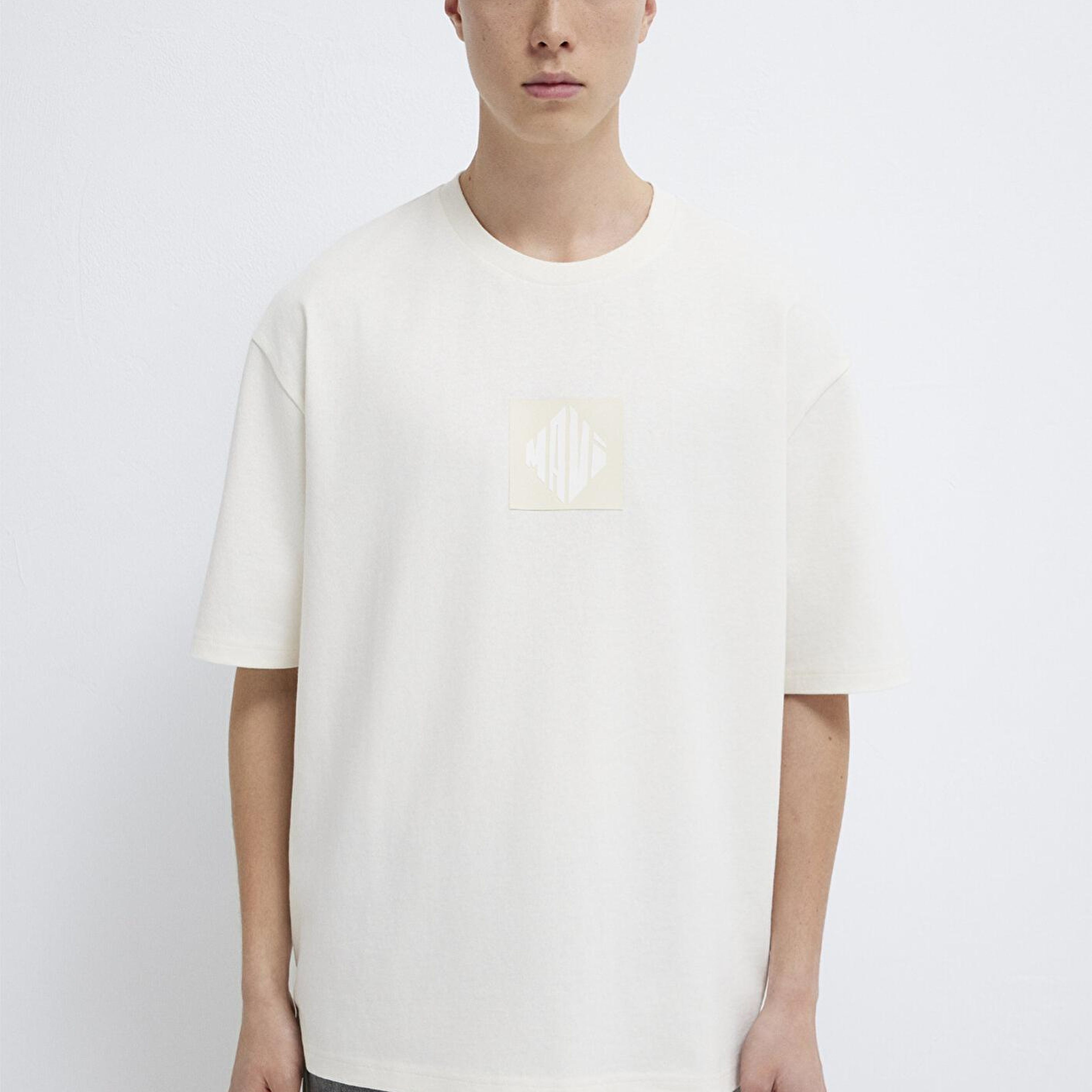 Mavi Mavi Logo Baskılı Ekru Tişört Relaxed Fit / Rahat Kesim 0613148-70057