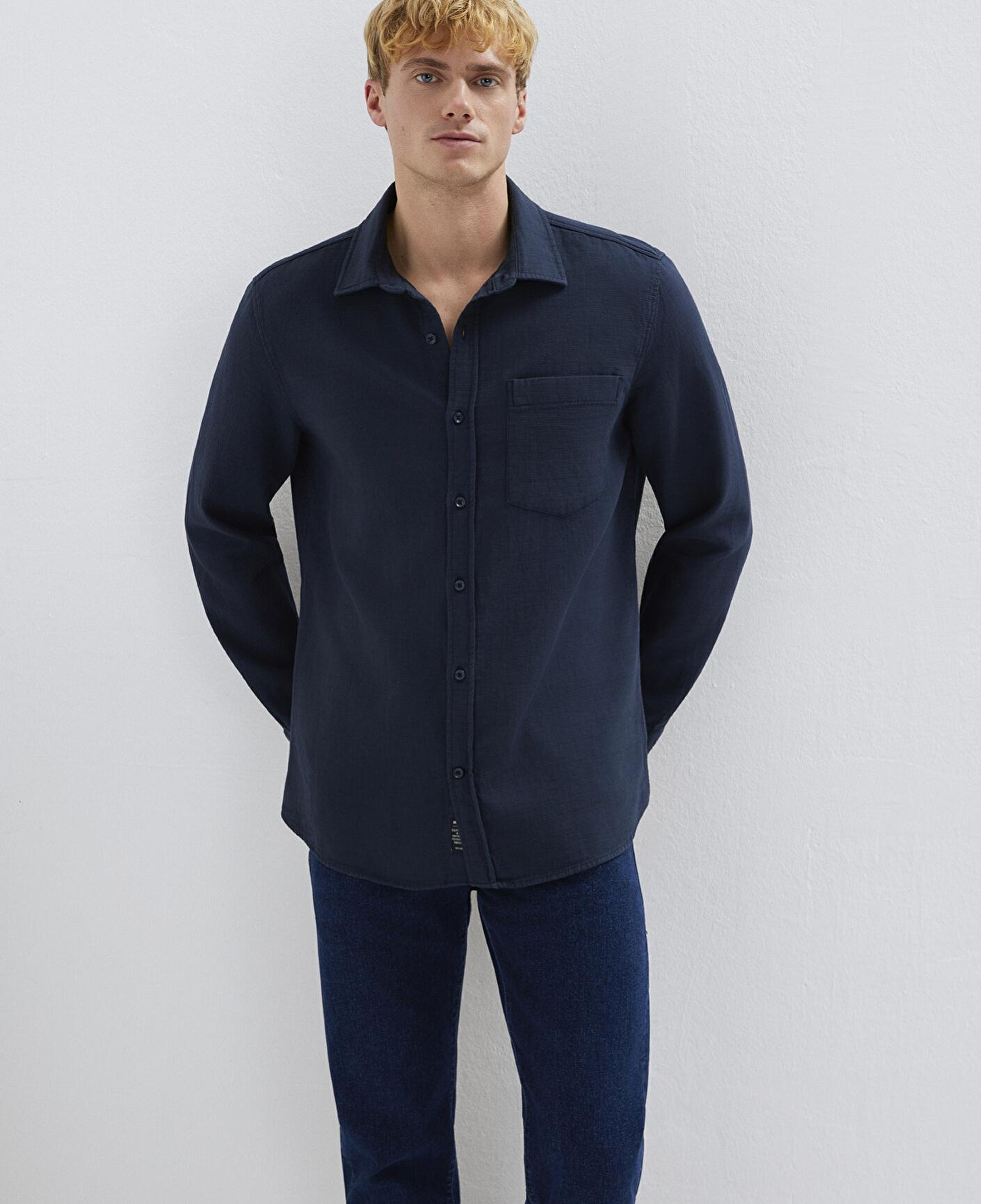 Mavi Cepli Lacivert Gömlek Regular Fit / Normal Kesim 0211898-86623