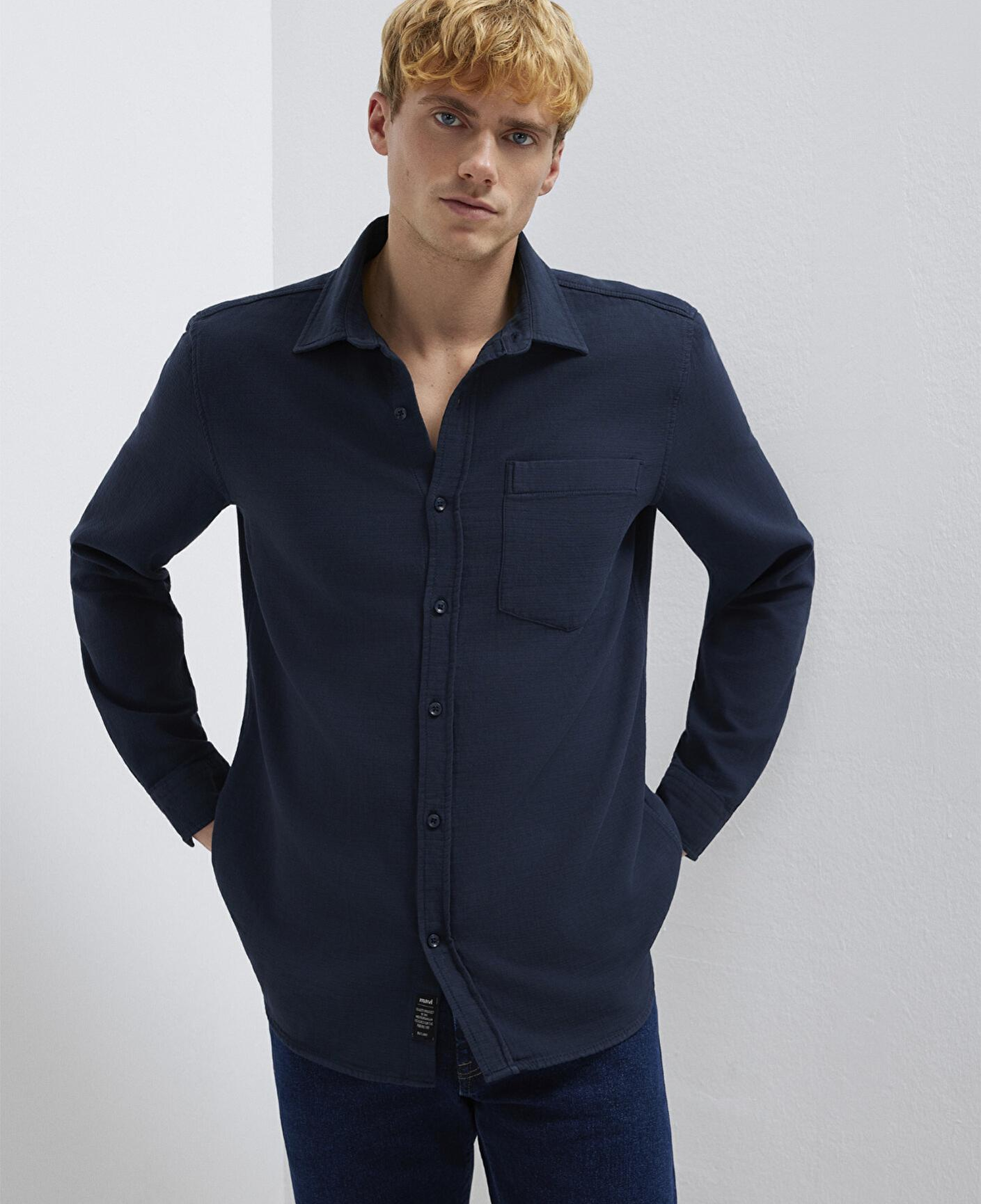 Mavi Cepli Lacivert Gömlek Regular Fit / Normal Kesim 0211898-86623