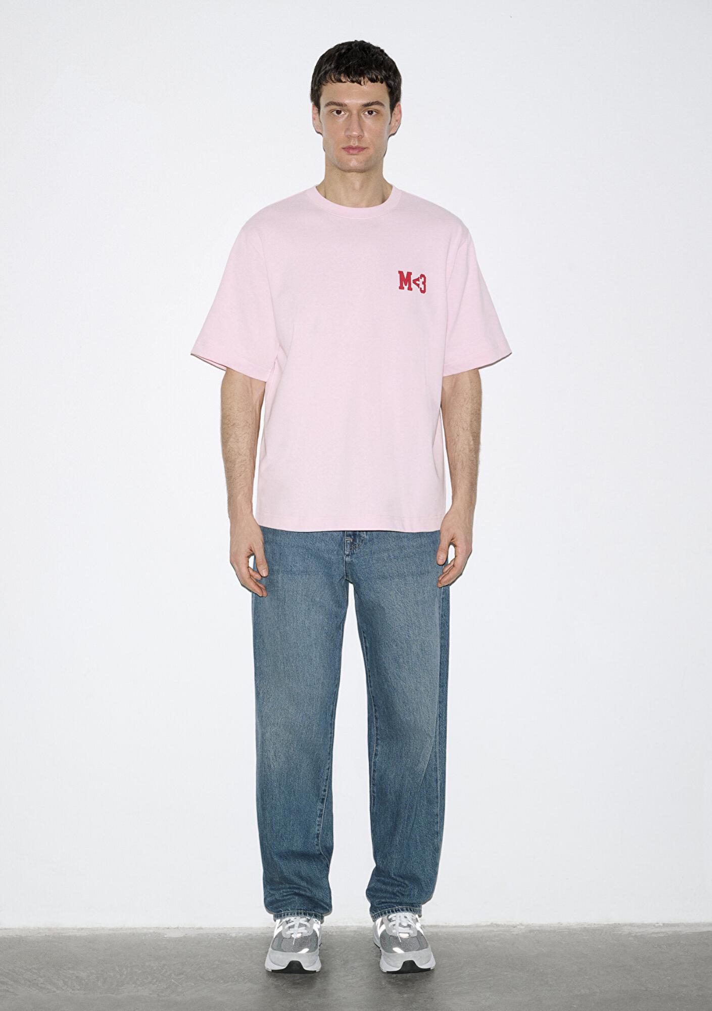 Mavi M Kalp Baskılı Pembe Tişört Relaxed Fit / Rahat Kesim 0613252-91467