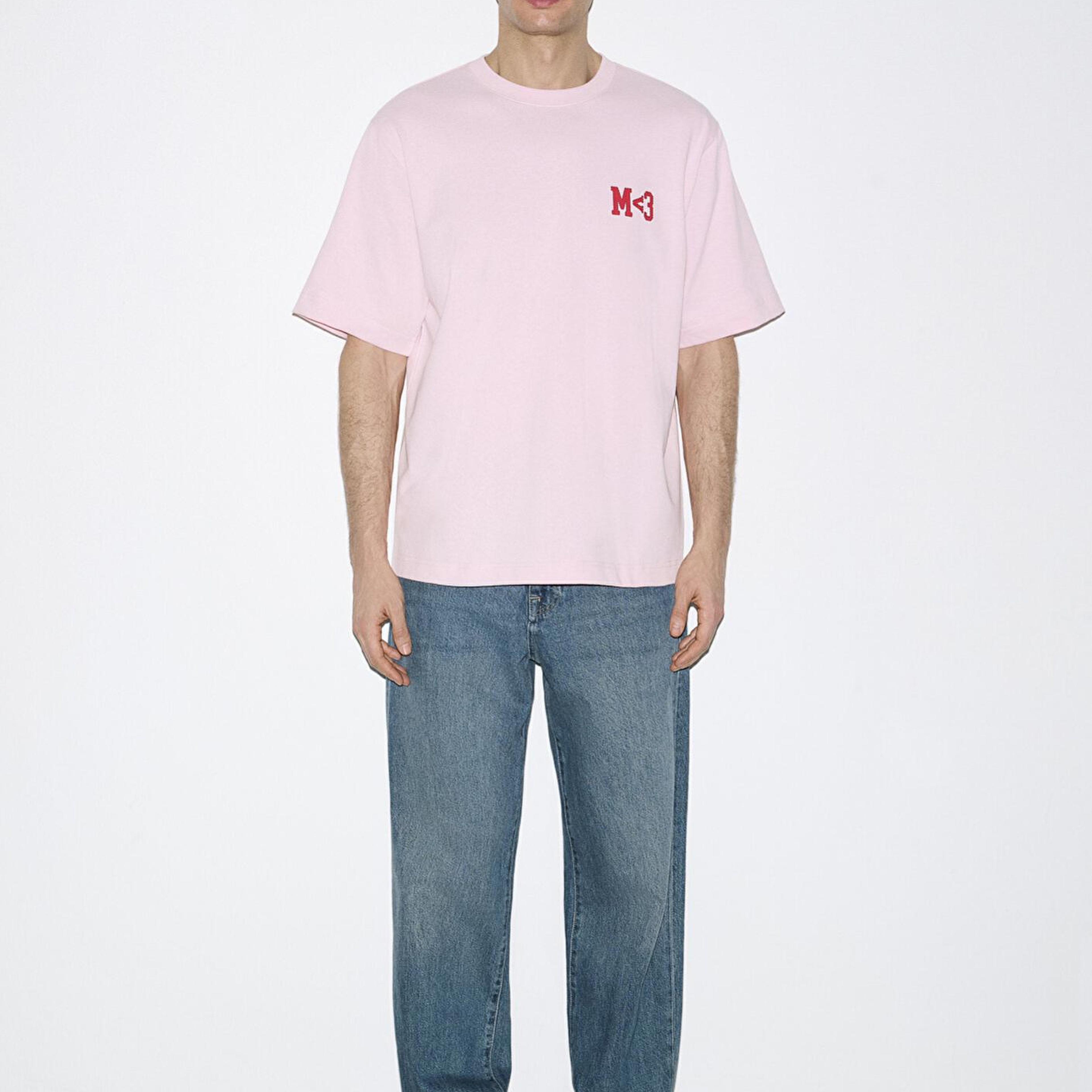 Mavi M Kalp Baskılı Pembe Tişört Relaxed Fit / Rahat Kesim 0613252-91467