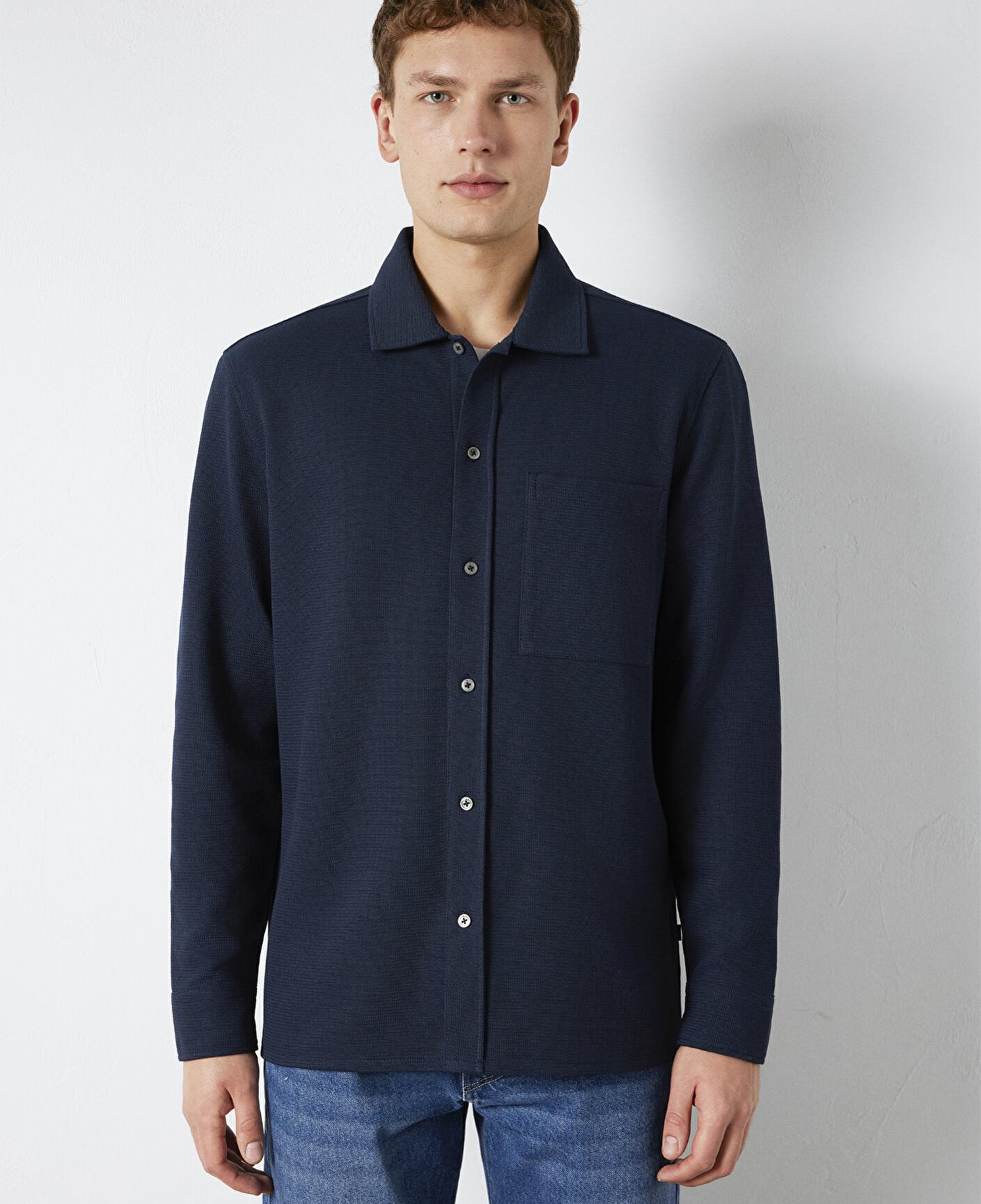 Mavi Cepli Lacivert Gömlek Regular Fit / Normal Kesim 0211874-70490