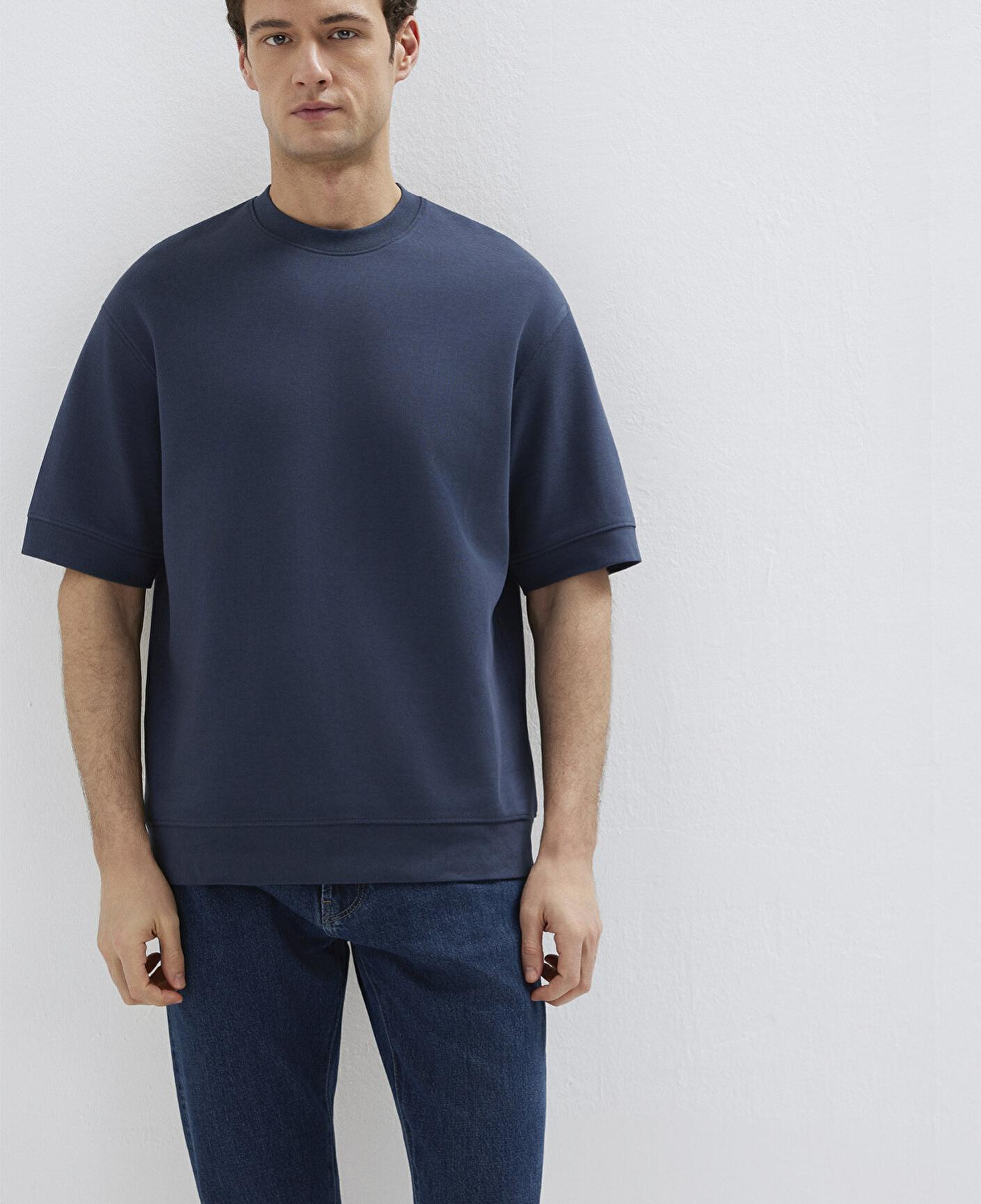 Mavi Bisiklet Yaka Lacivert Tişört Loose Fit / Bol Rahat Kesim 0611614-70490