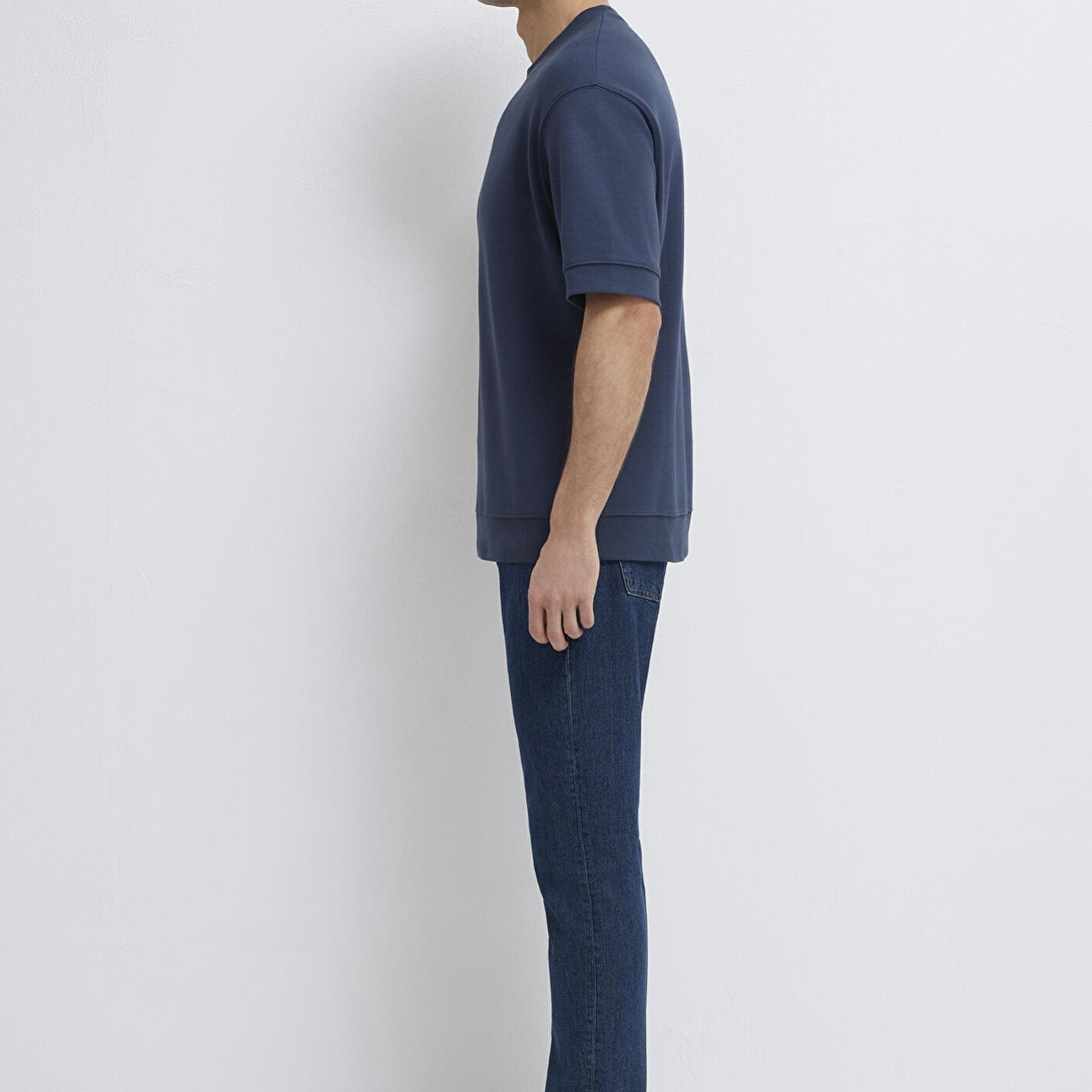 Mavi Bisiklet Yaka Lacivert Tişört Loose Fit / Bol Rahat Kesim 0611614-70490