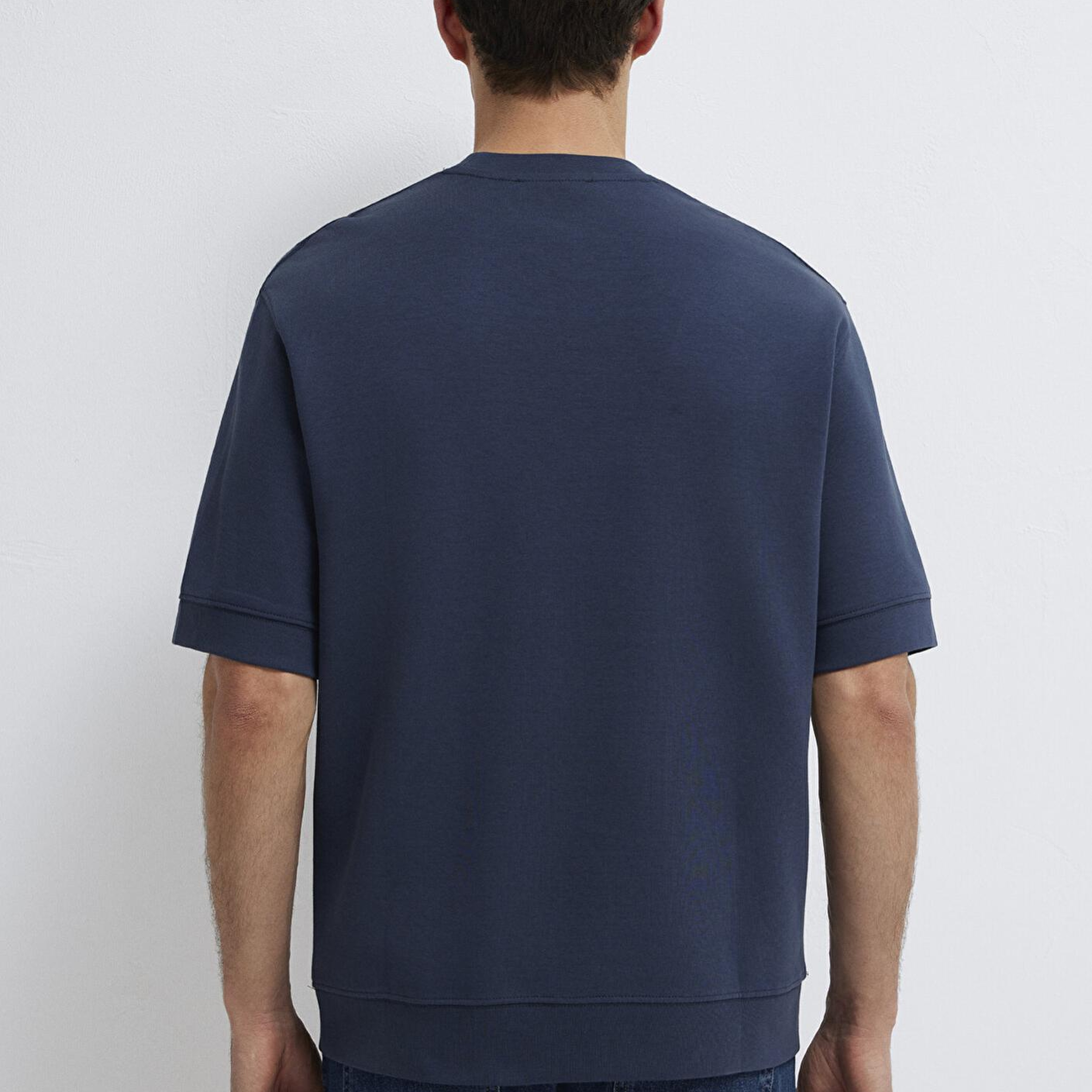 Mavi Bisiklet Yaka Lacivert Tişört Loose Fit / Bol Rahat Kesim 0611614-70490