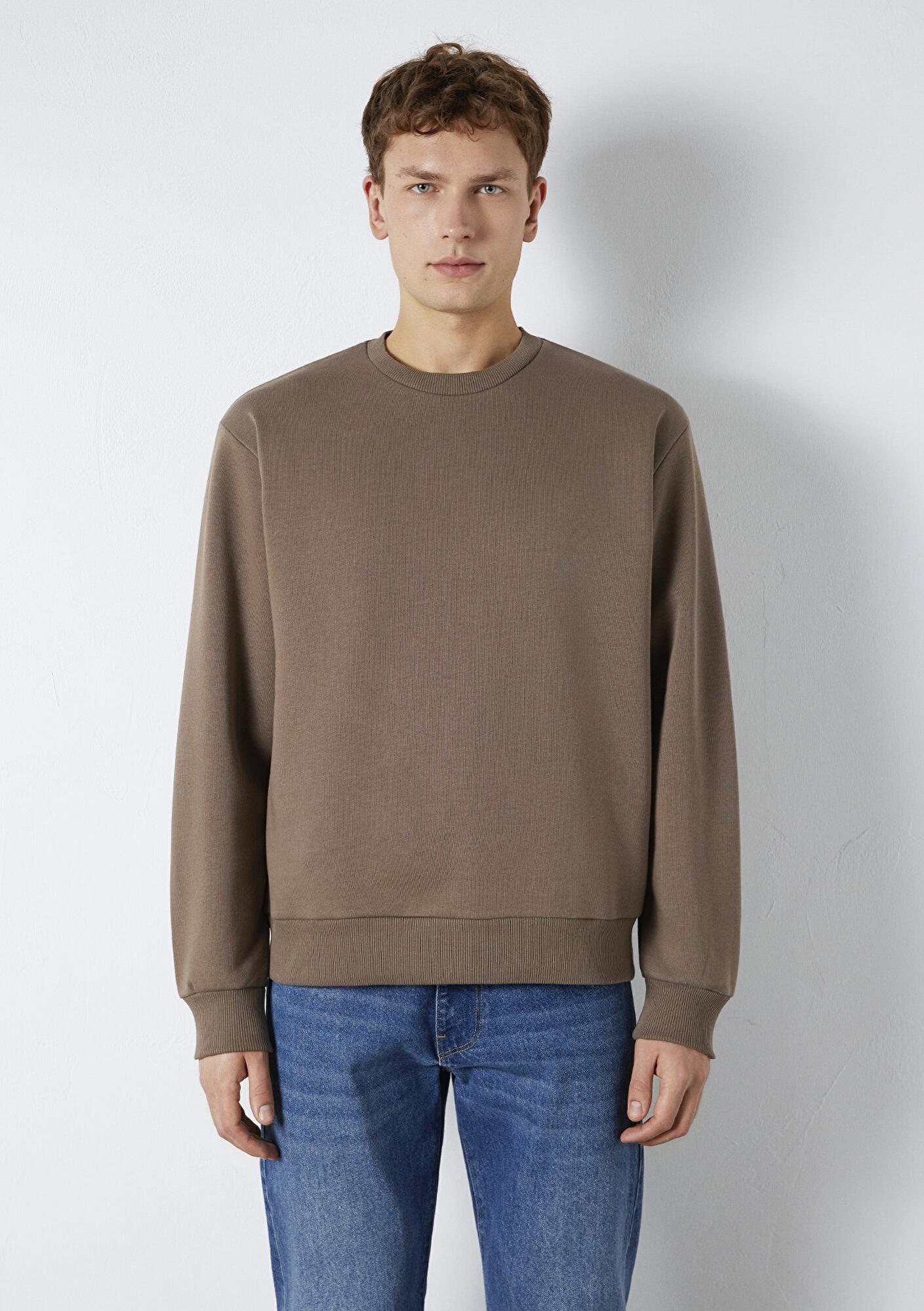 Mavi Bisiklet Yaka Kahverengi Basic Sweatshirt 0S10276-87875