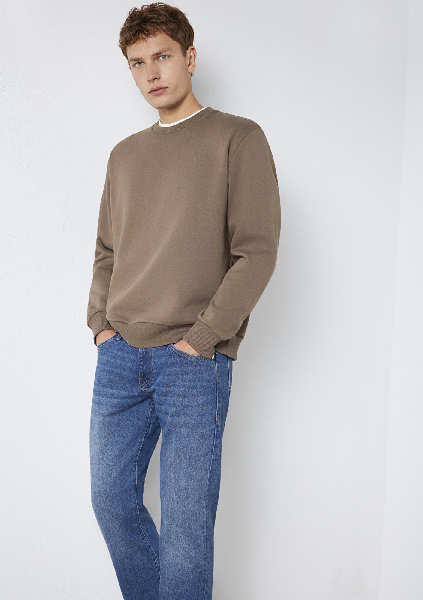 Mavi Bisiklet Yaka Kahverengi Basic Sweatshirt 0S10276-87875