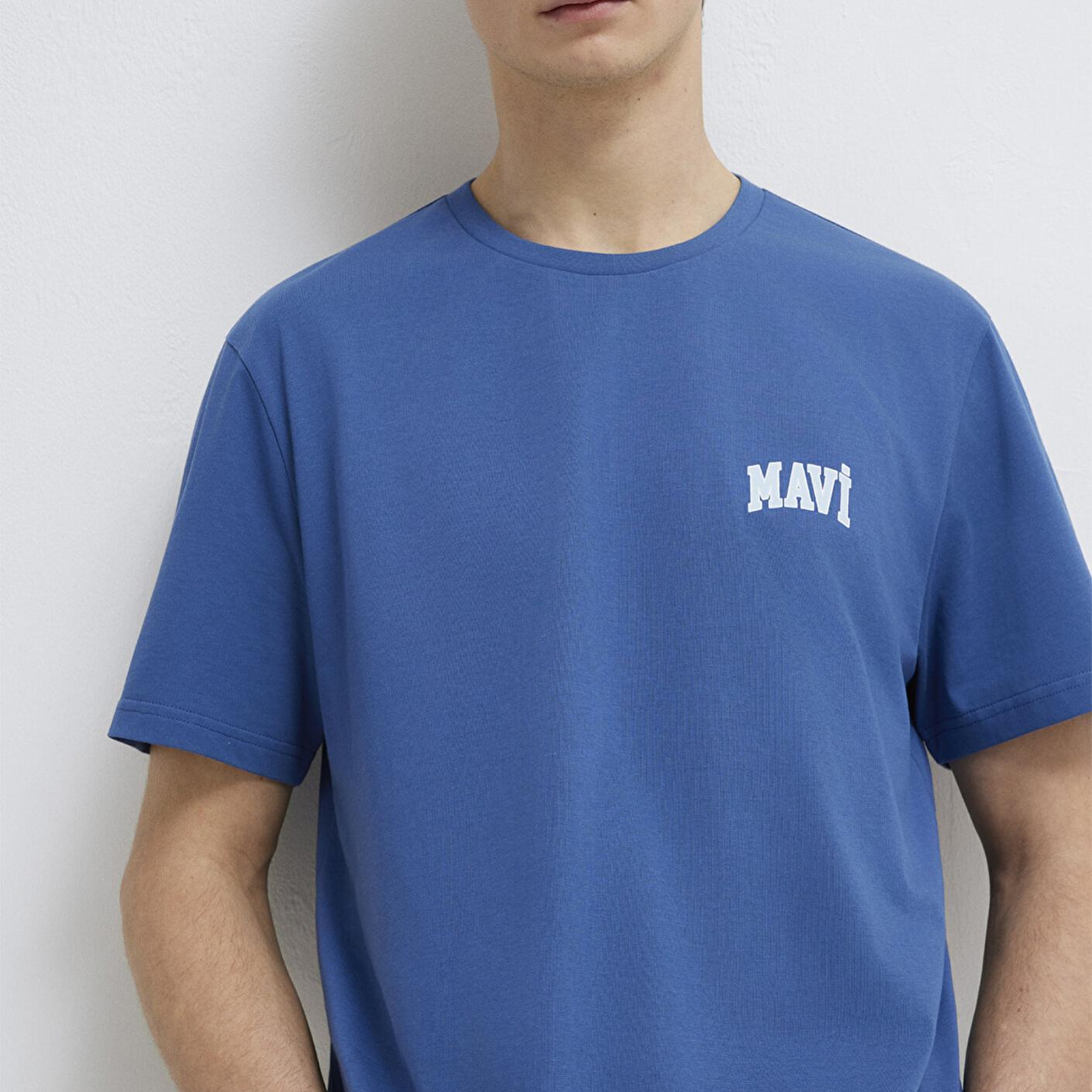 Mavi Mavi Logo Baskılı Mavi Tişört Regular Fit / Normal Kesim 0611714-70719