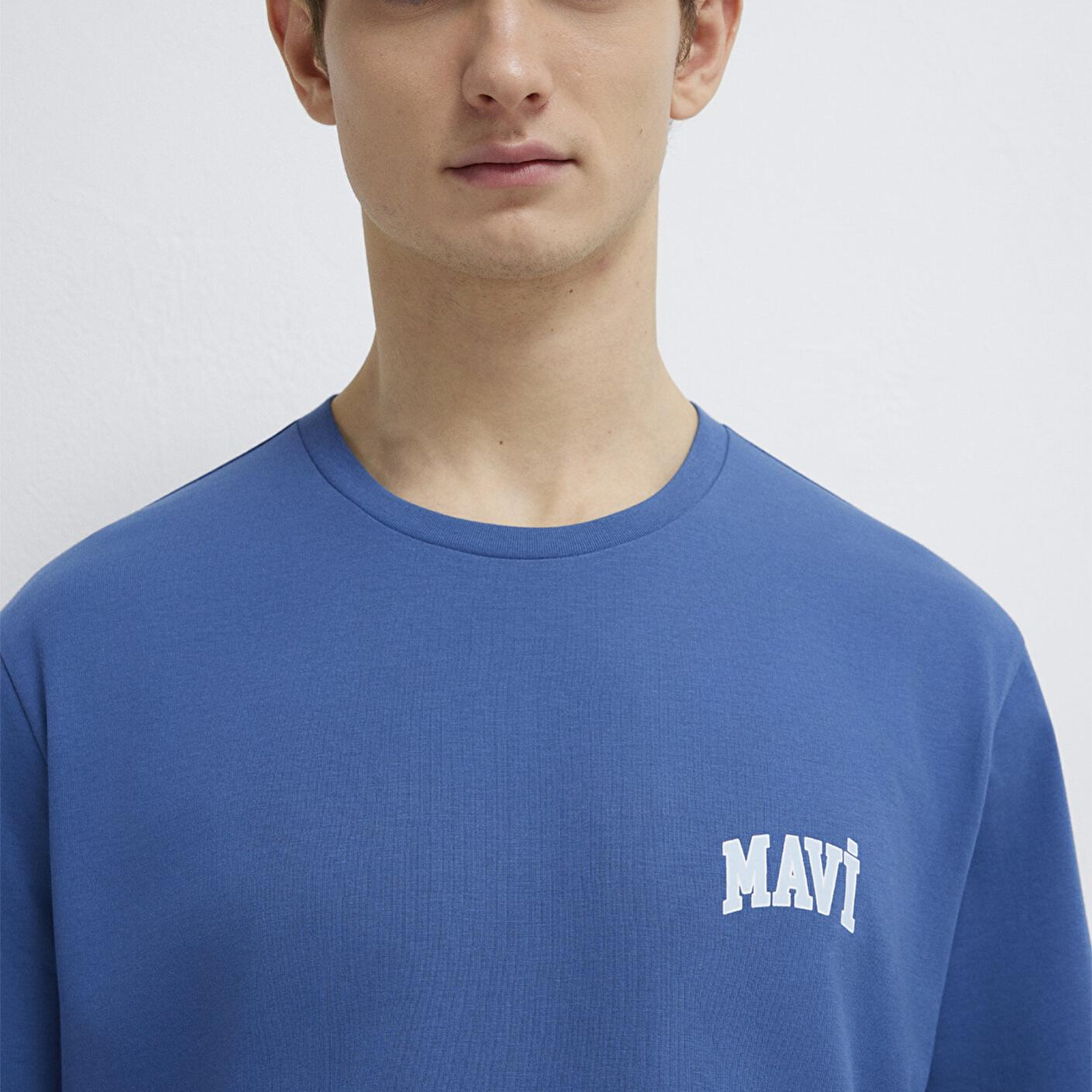 Mavi Mavi Logo Baskılı Mavi Tişört Regular Fit / Normal Kesim 0611714-70719