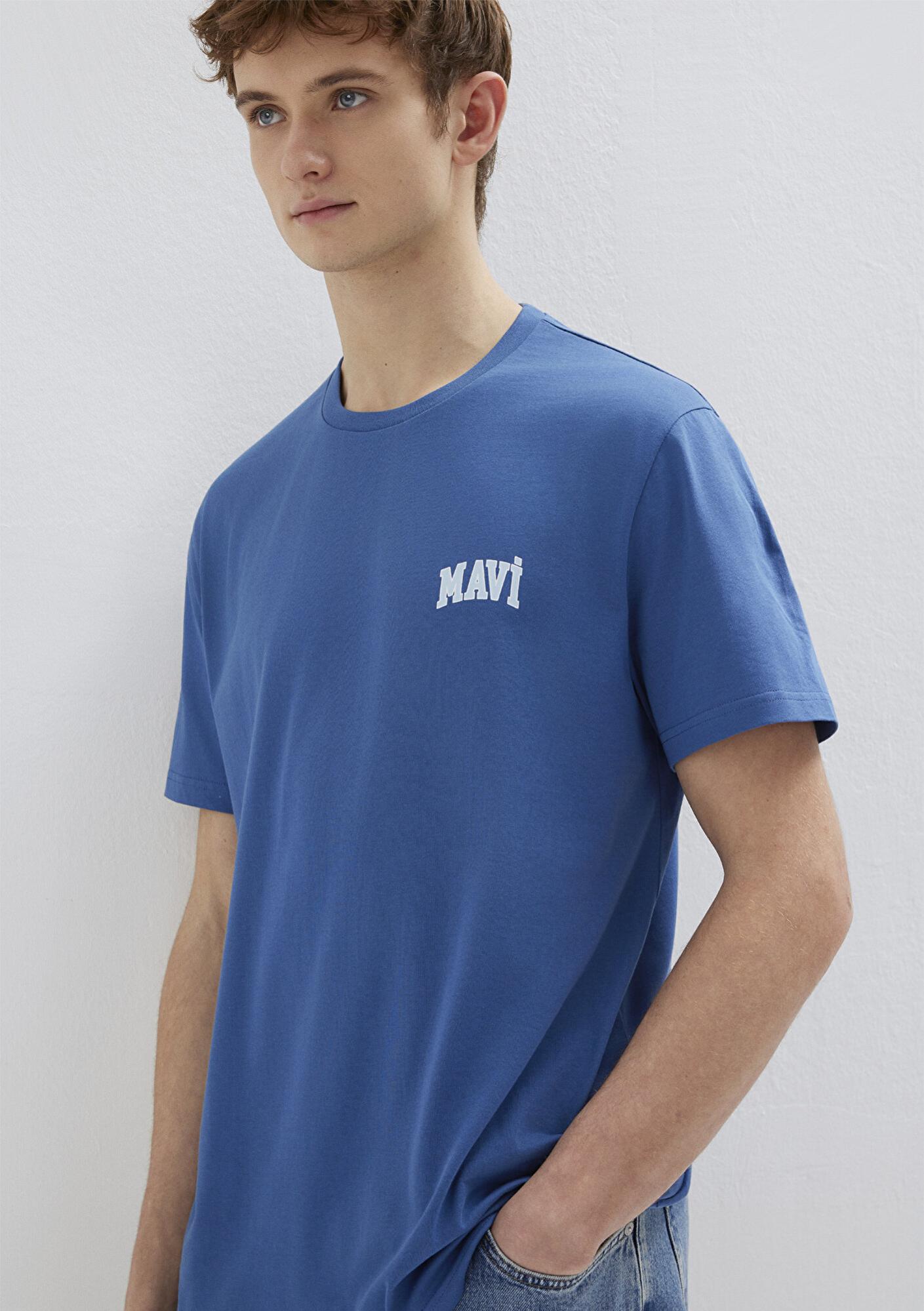 Mavi Mavi Logo Baskılı Mavi Tişört Regular Fit / Normal Kesim 0611714-70719