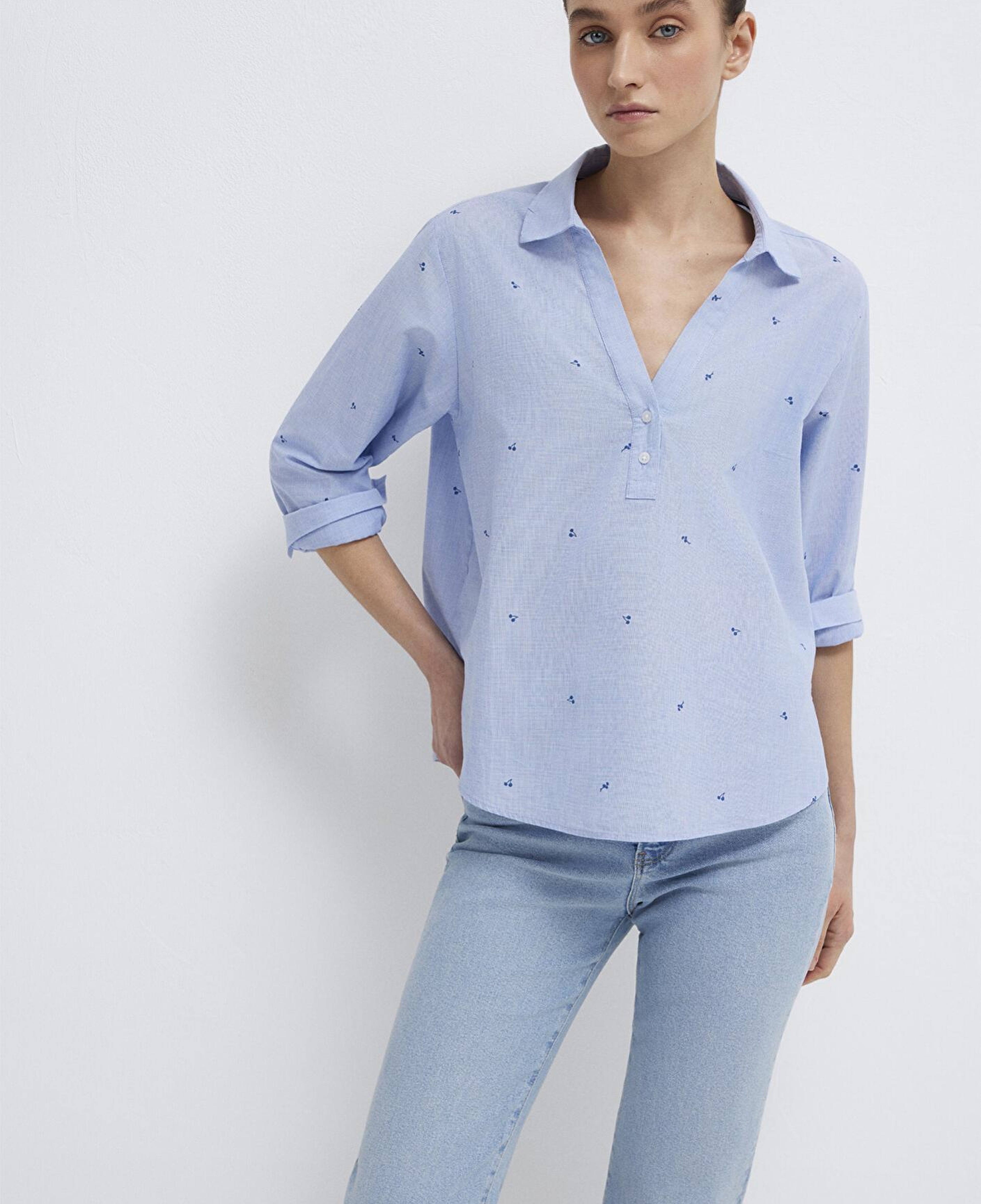 Mavi Baskılı Mavi Gömlek Regular Fit / Normal Kesim 1211397-91383