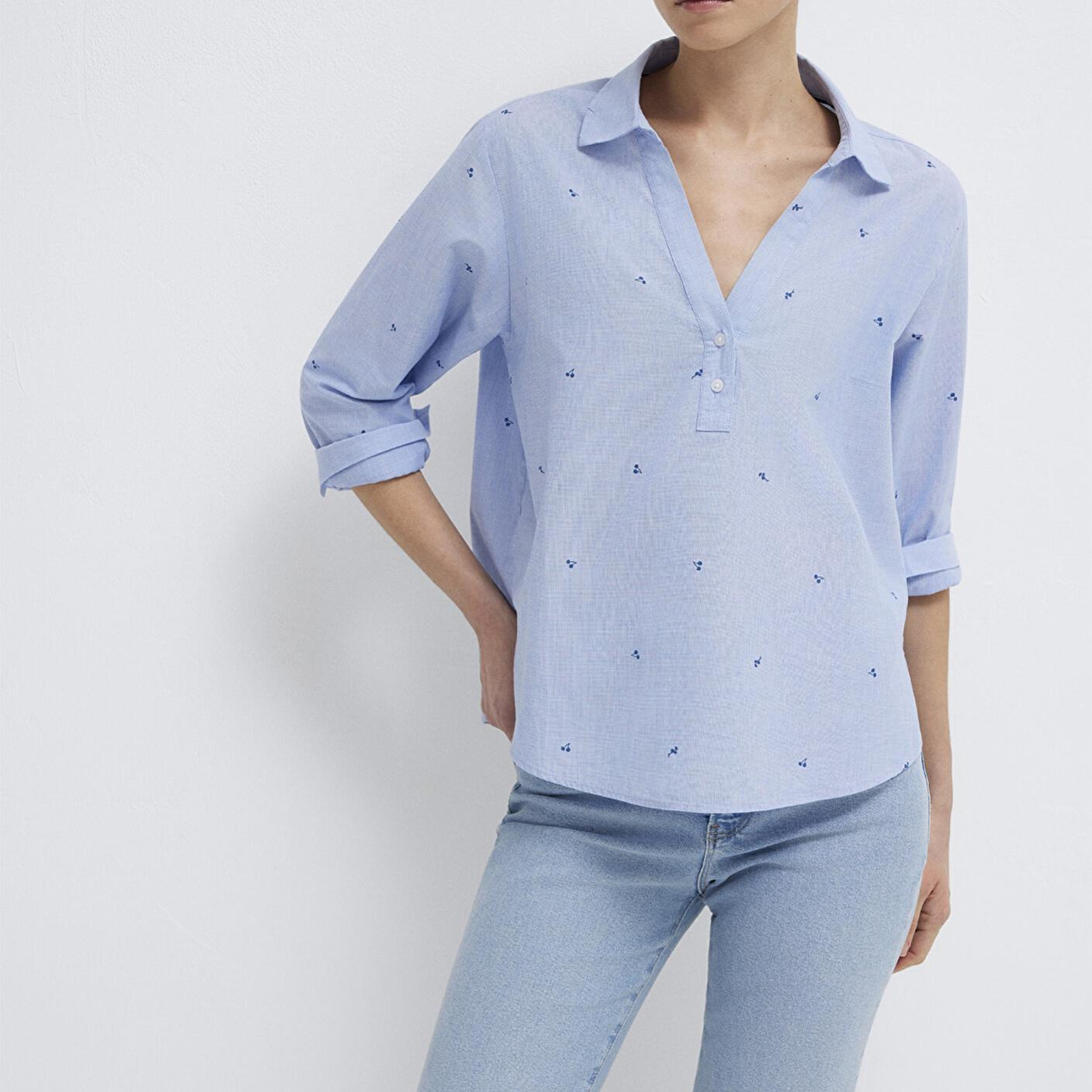 Mavi Baskılı Mavi Gömlek Regular Fit / Normal Kesim 1211397-91383