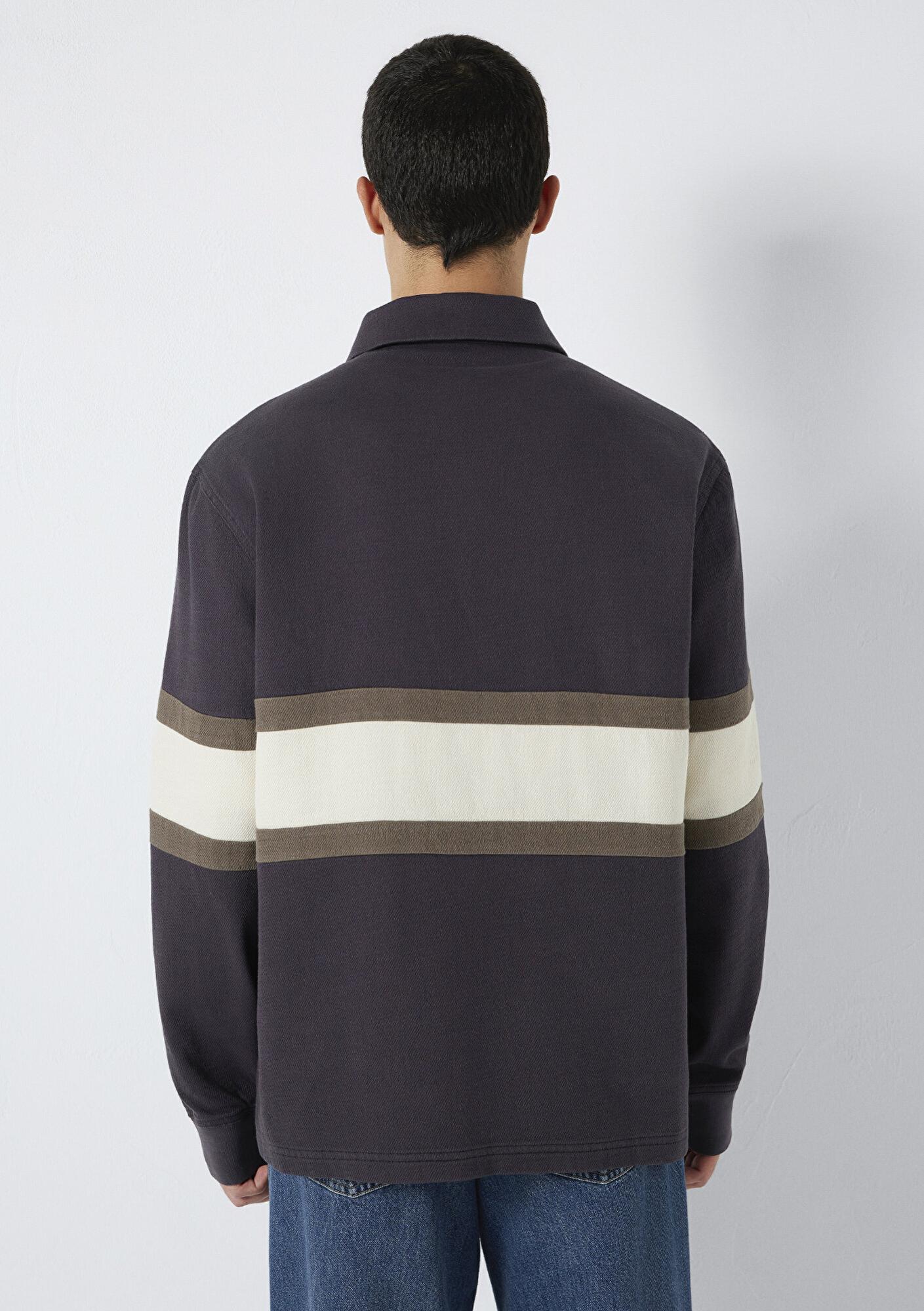 Mavi Mavi Jeans Nakışlı Polo Yaka Antrasit Sweatshirt 0S10575-70101