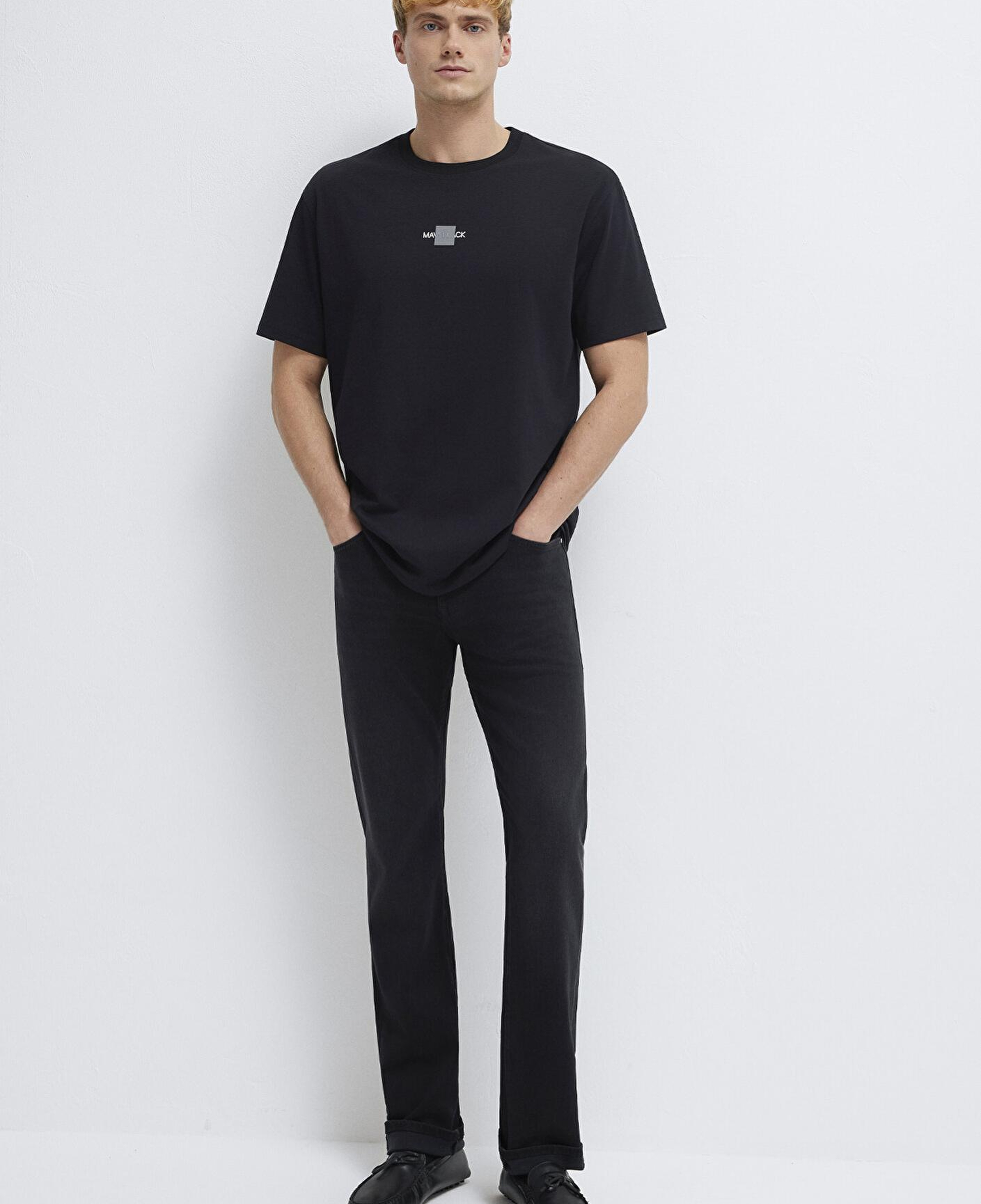 Mavi Mavi Black Reflektörlü Siyah Tişört Loose Fit / Bol Rahat Kesim 0613132-900