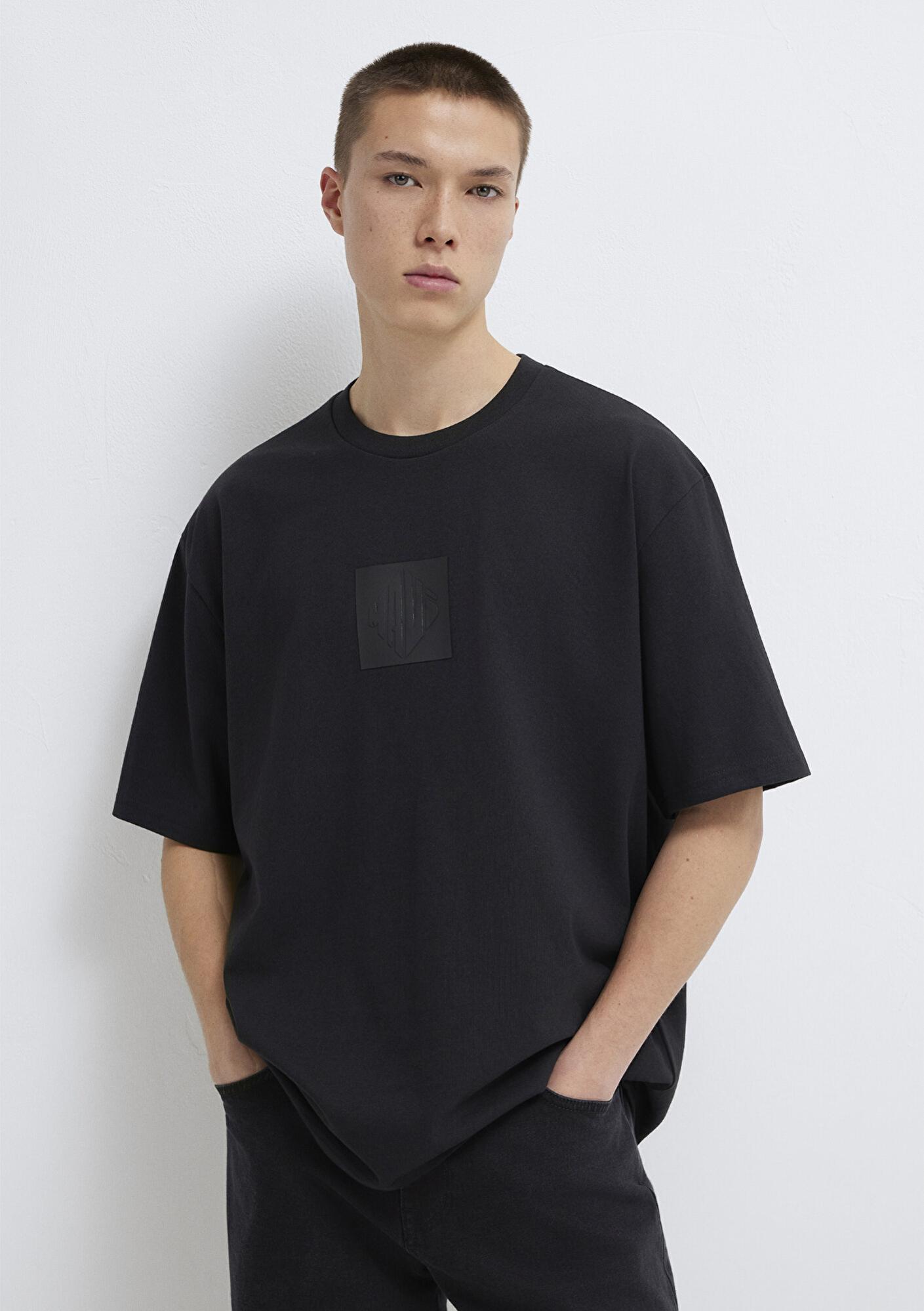 Mavi Mavi Logo Baskılı Siyah Tişört Relaxed Fit / Rahat Kesim 0613148-900