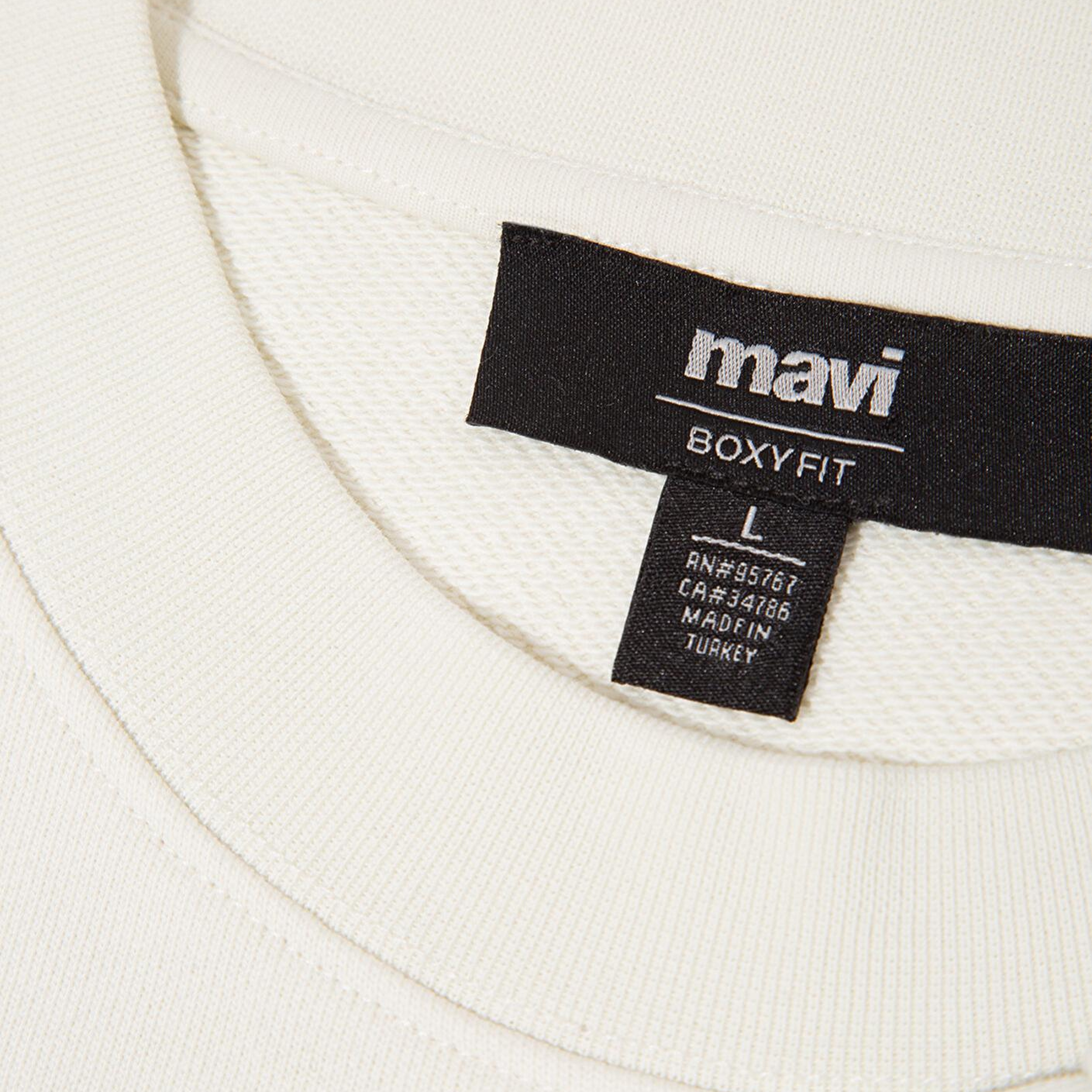 Mavi Bisiklet Yaka Ekru Sweatshirt 0S10550-71610