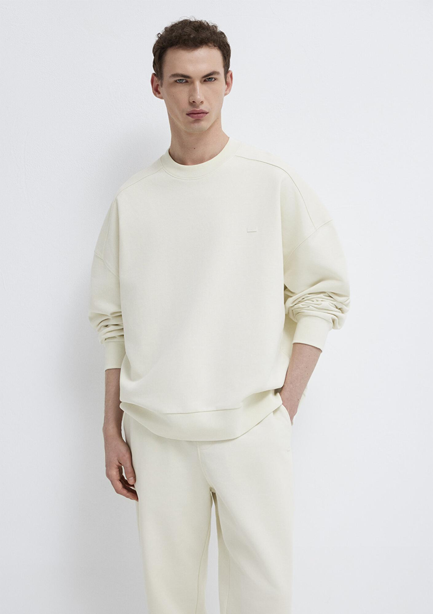 Mavi Bisiklet Yaka Ekru Sweatshirt 0S10550-71610