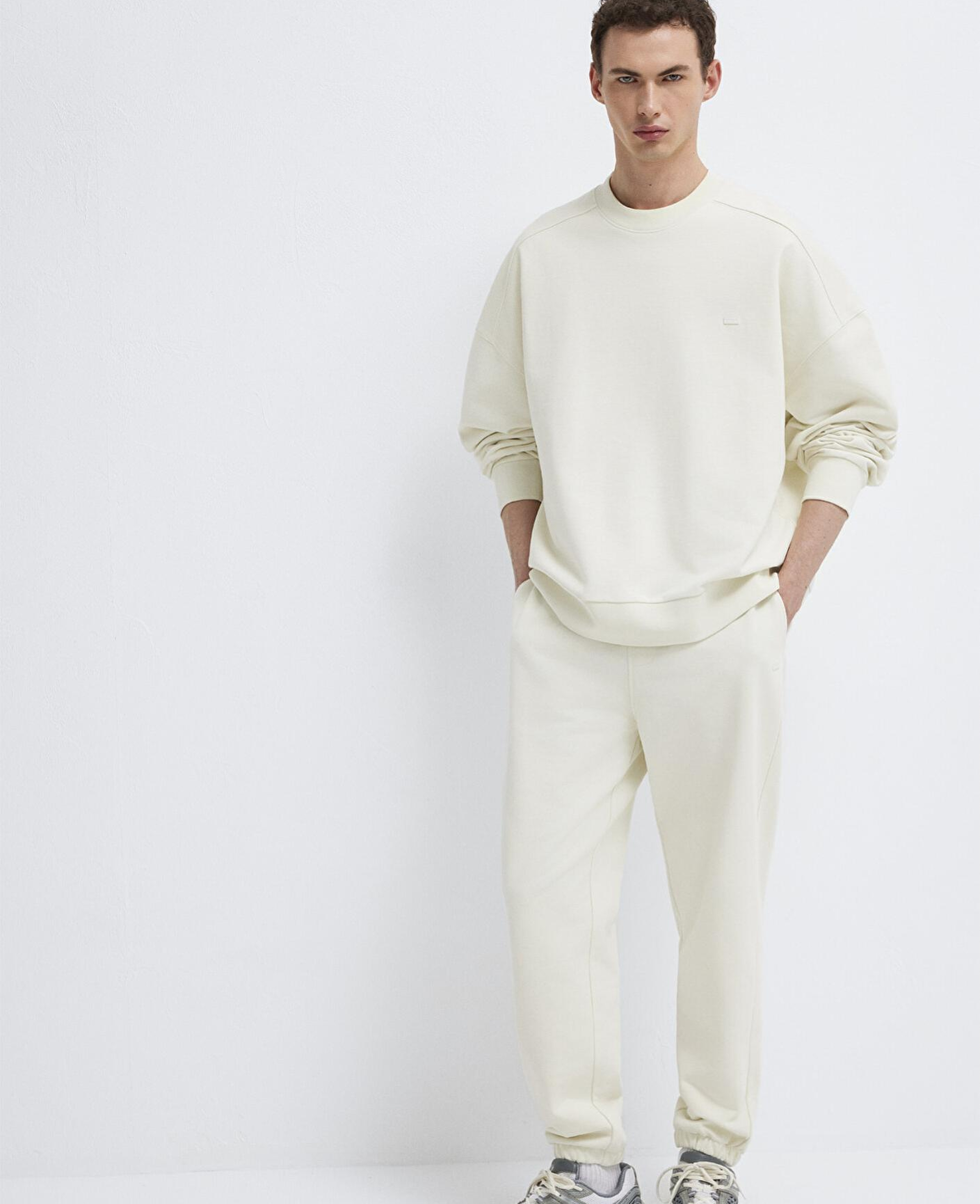 Mavi Bisiklet Yaka Ekru Sweatshirt 0S10550-71610