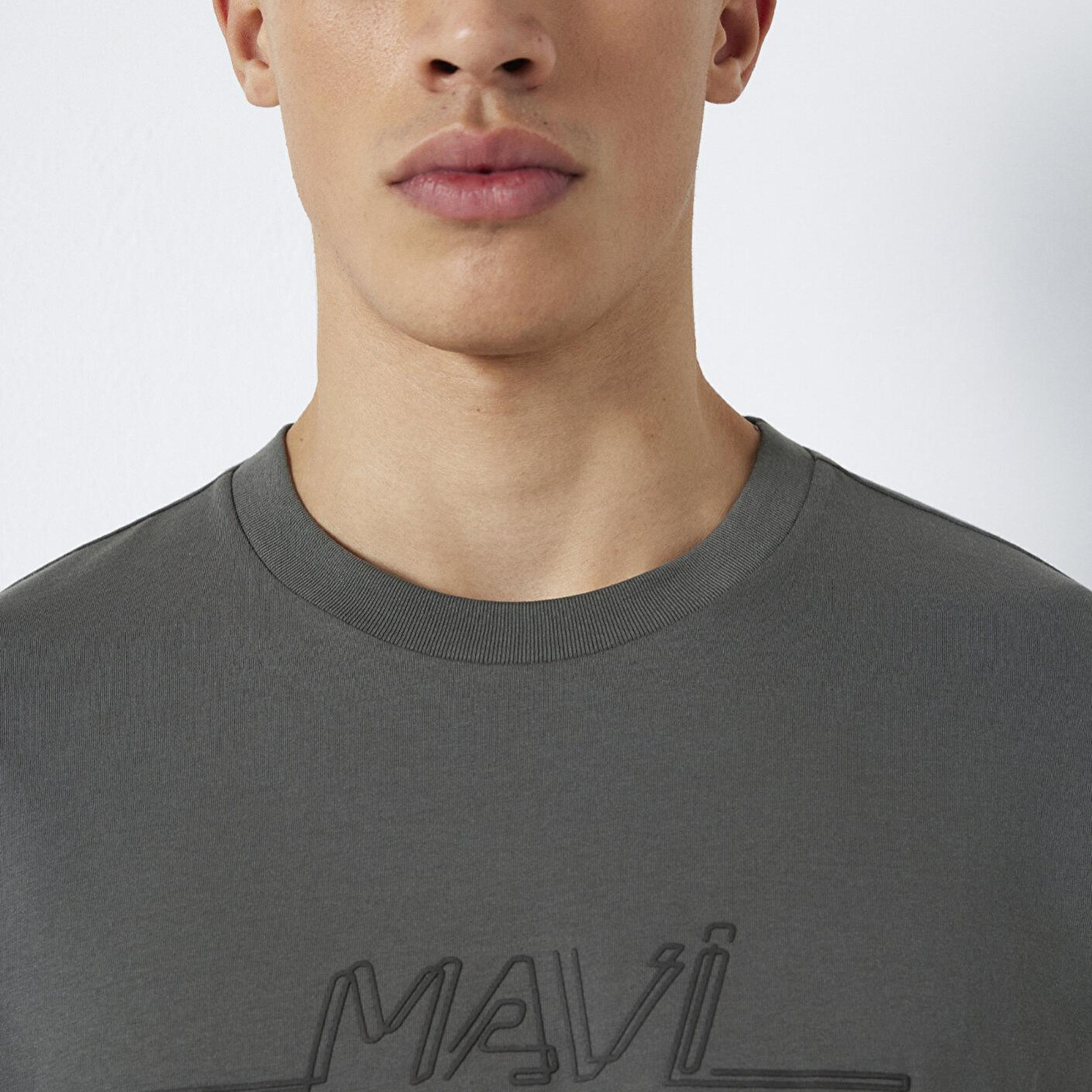 Mavi Mavi Baskılı Antrasit Tişört Loose Fit / Bol Rahat Kesim 0613128-70088