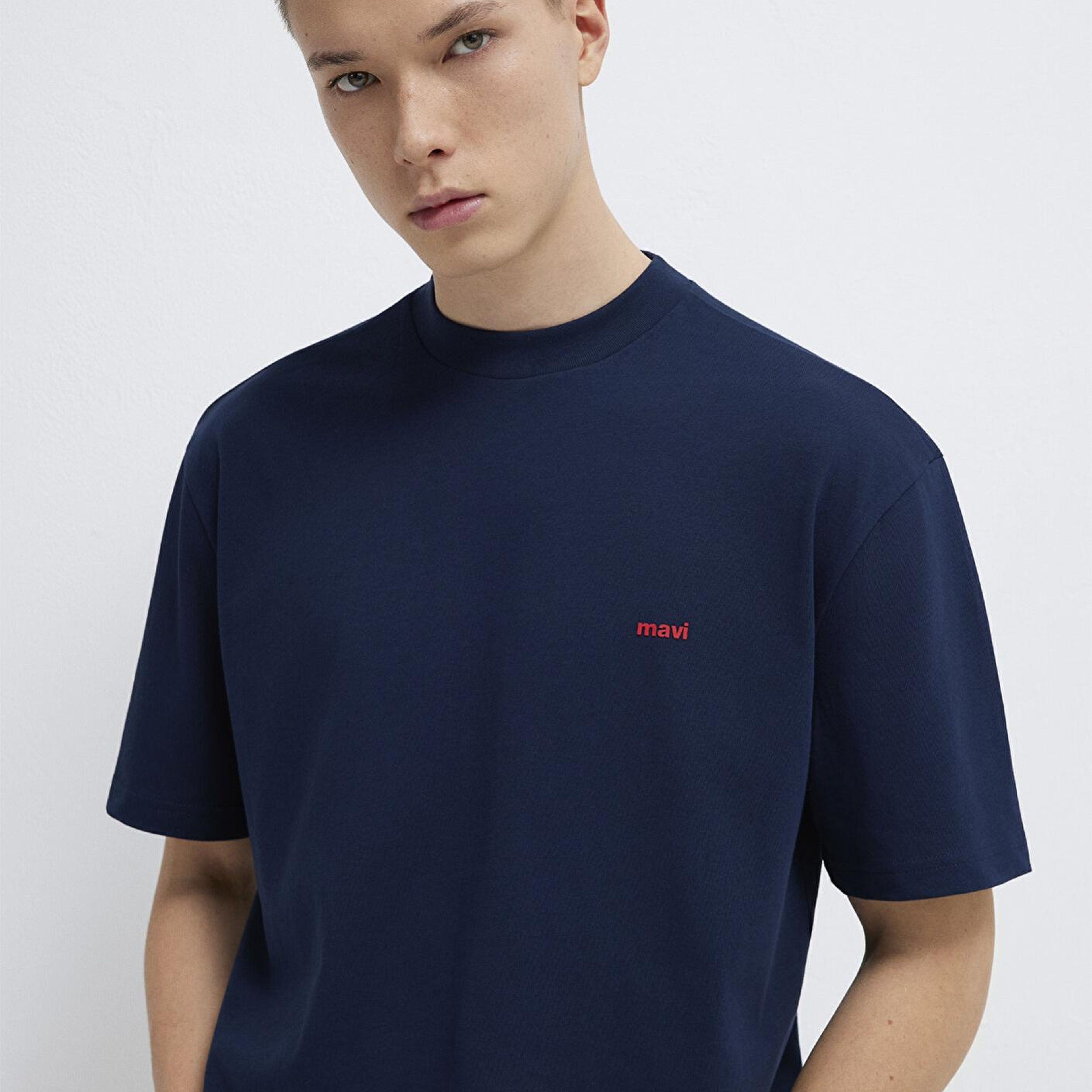 Mavi Mavi Baskılı Lacivert Tişört Loose Fit / Bol Rahat Kesim 0612216-70497
