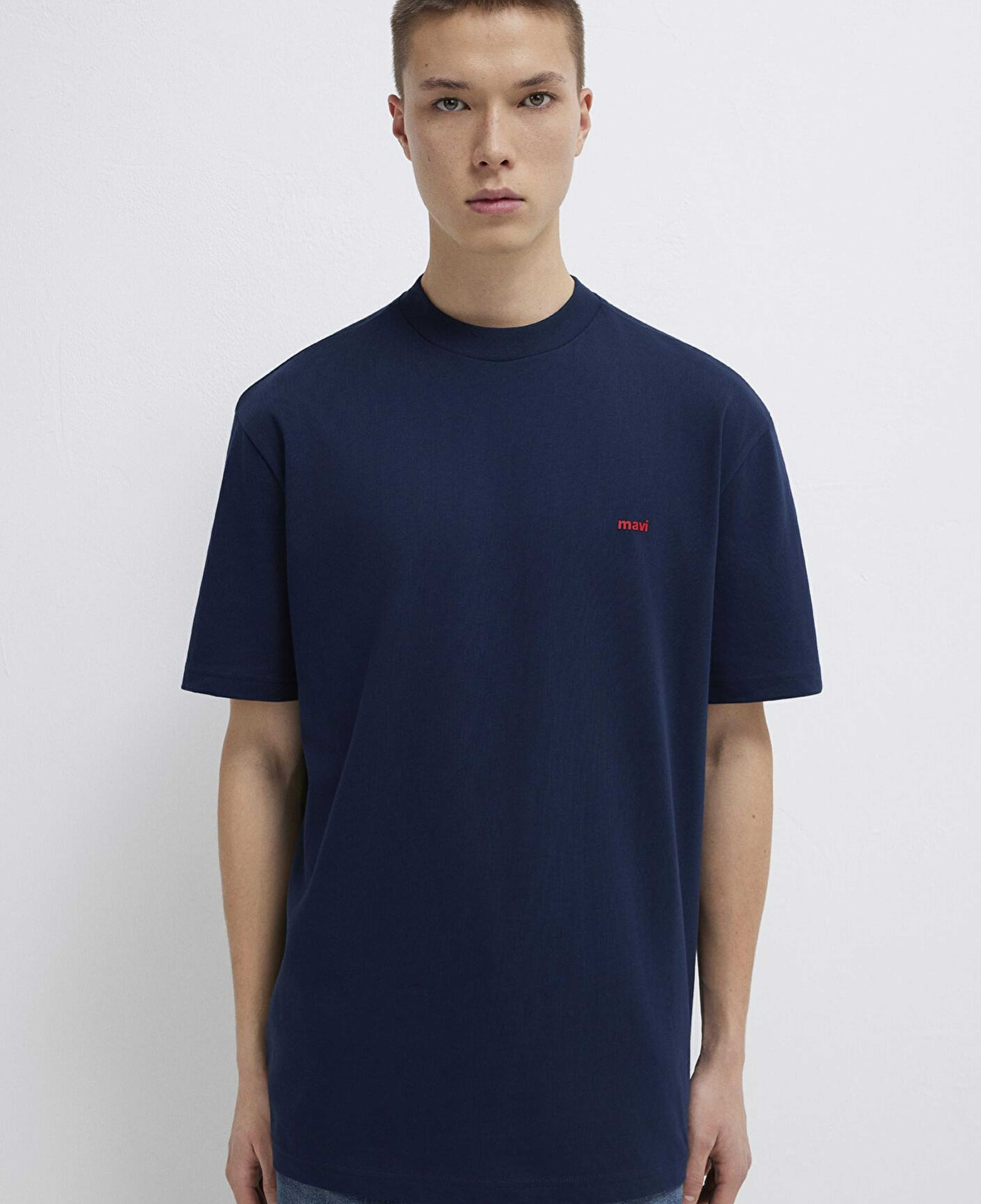 Mavi Mavi Baskılı Lacivert Tişört Loose Fit / Bol Rahat Kesim 0612216-70497