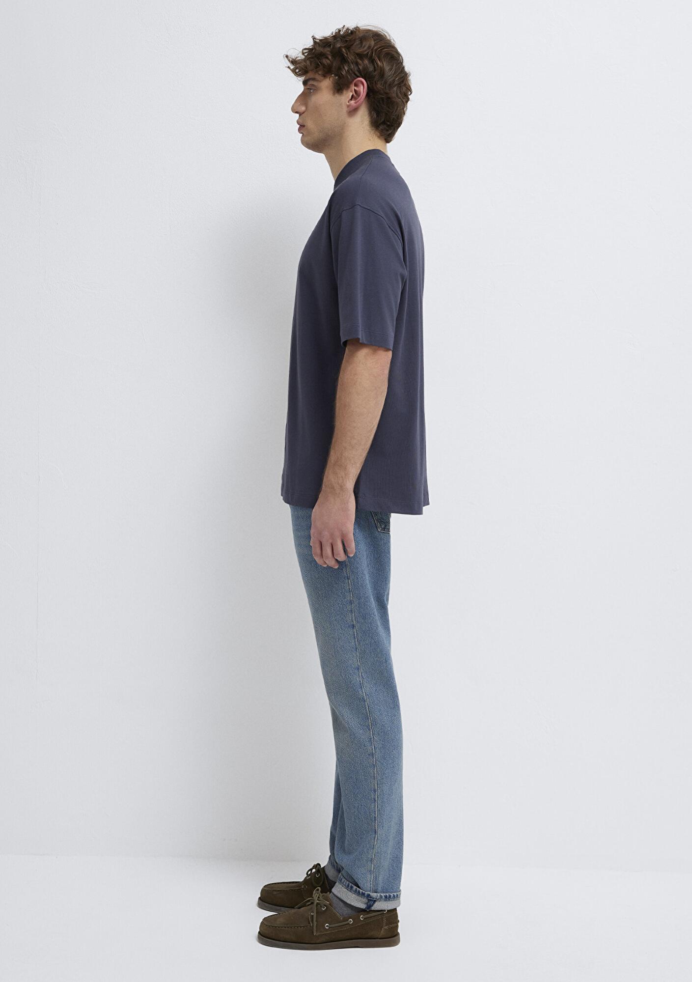 Mavi Gri Basic Tişört Oversize / Geniş Kesim 0613113-70101