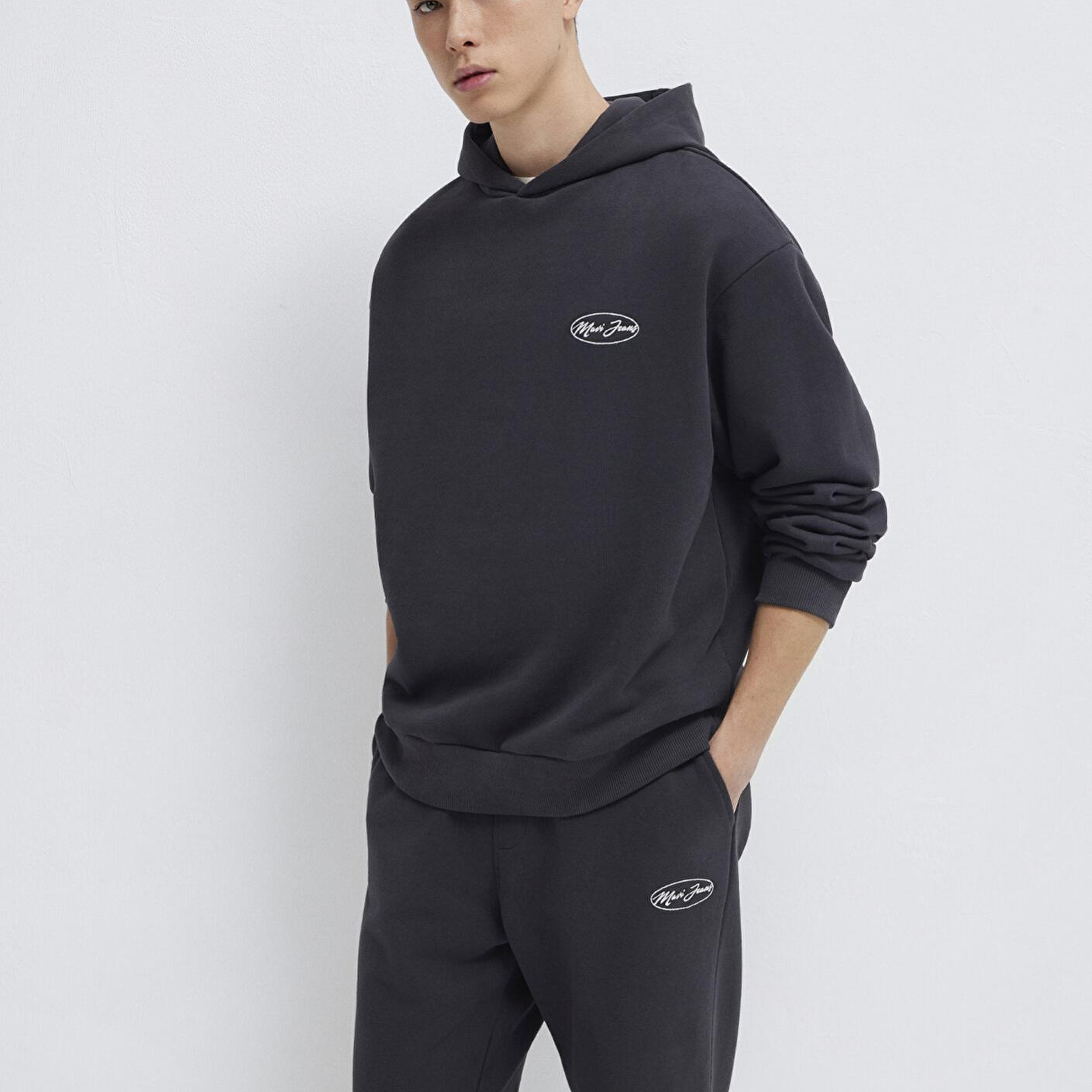 Mavi Mavi Jeans Nakışlı Kapüşonlu Antrasit Sweatshirt 0S10545-70087