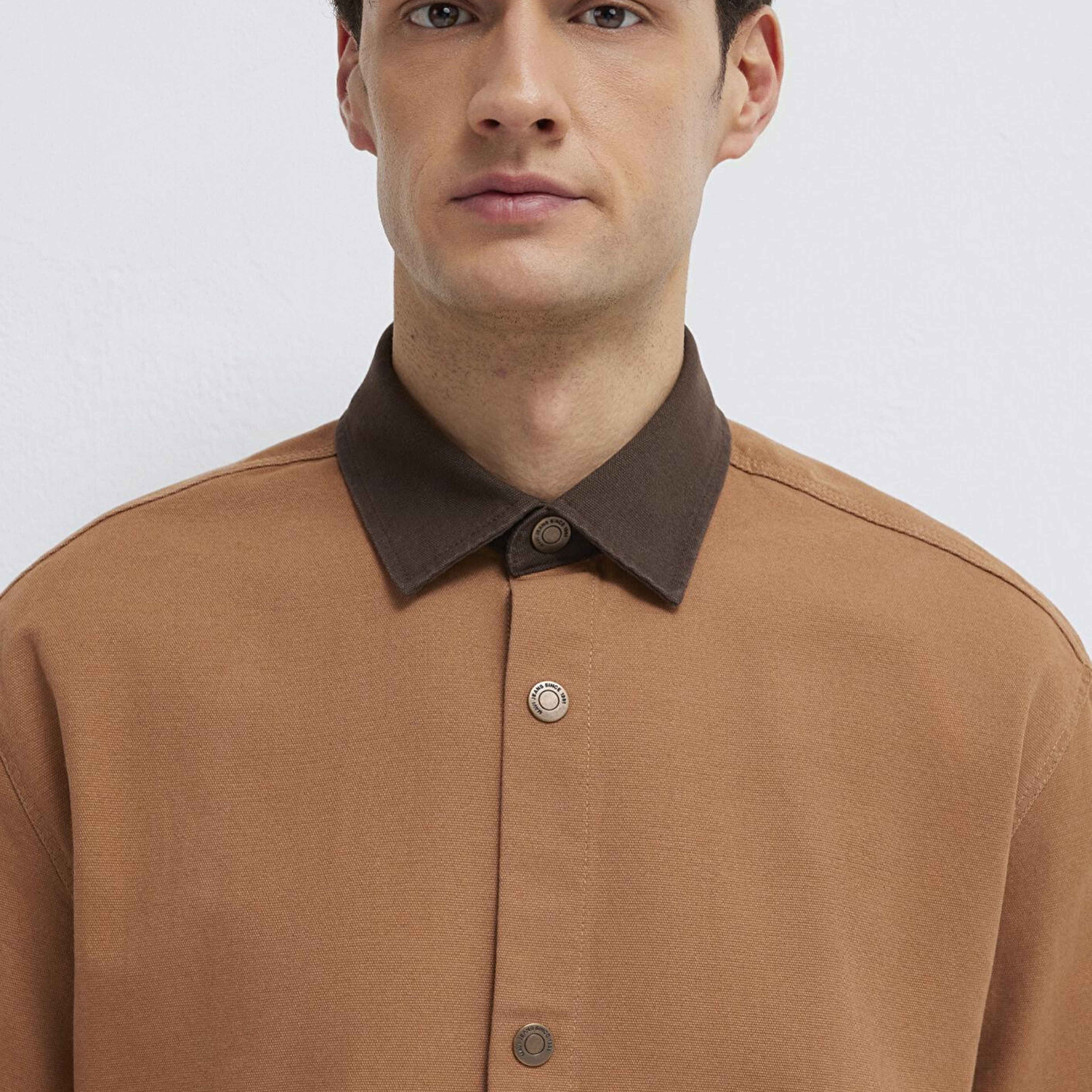 Mavi Kahverengi Gömlek Loose Fit / Bol Rahat Kesim 0211900-91393