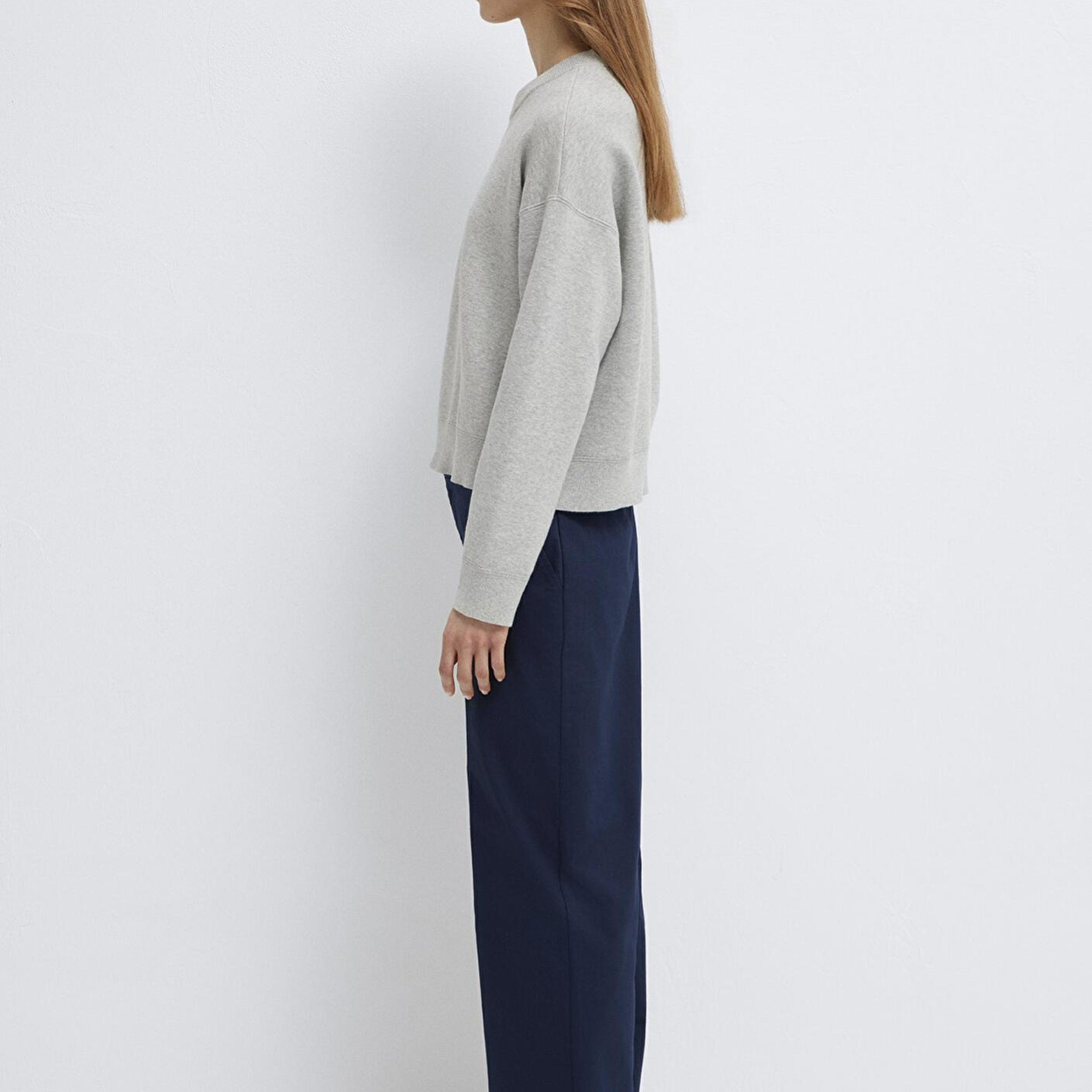 Mavi Bisiklet Yaka Gri Kazak Loose Fit / Bol Rahat Kesim 1710844-80196