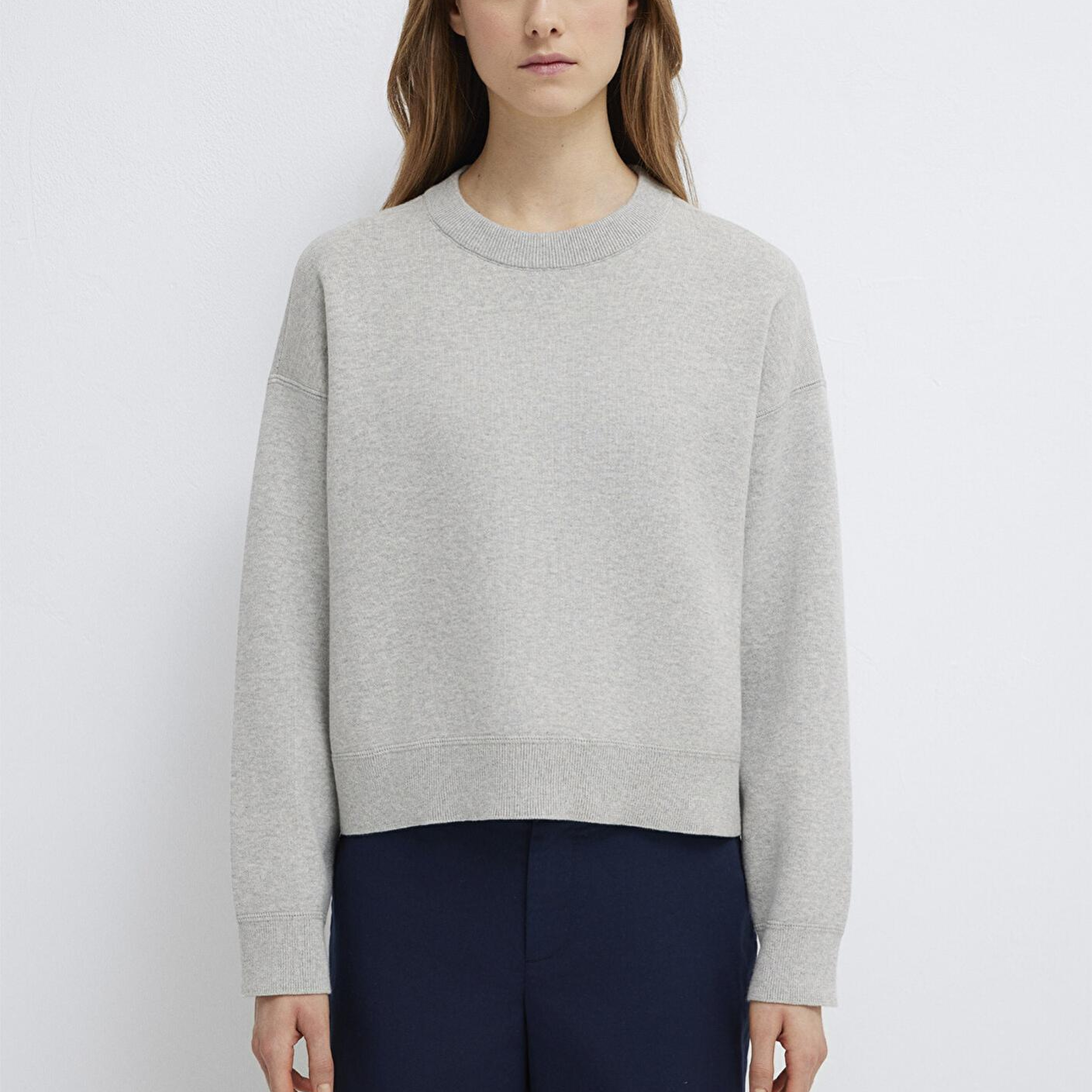 Mavi Bisiklet Yaka Gri Kazak Loose Fit / Bol Rahat Kesim 1710844-80196