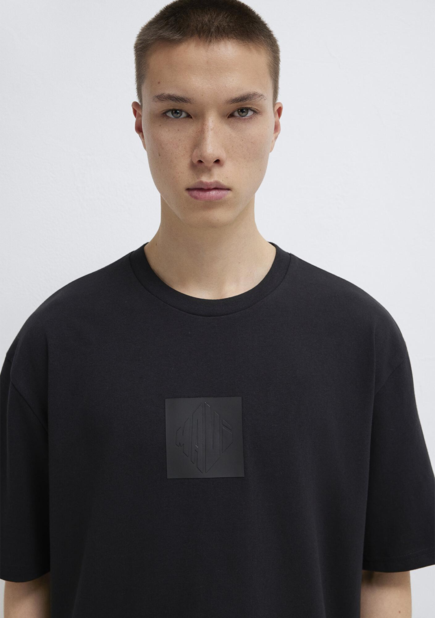 Mavi Mavi Logo Baskılı Siyah Tişört Relaxed Fit / Rahat Kesim 0613148-900