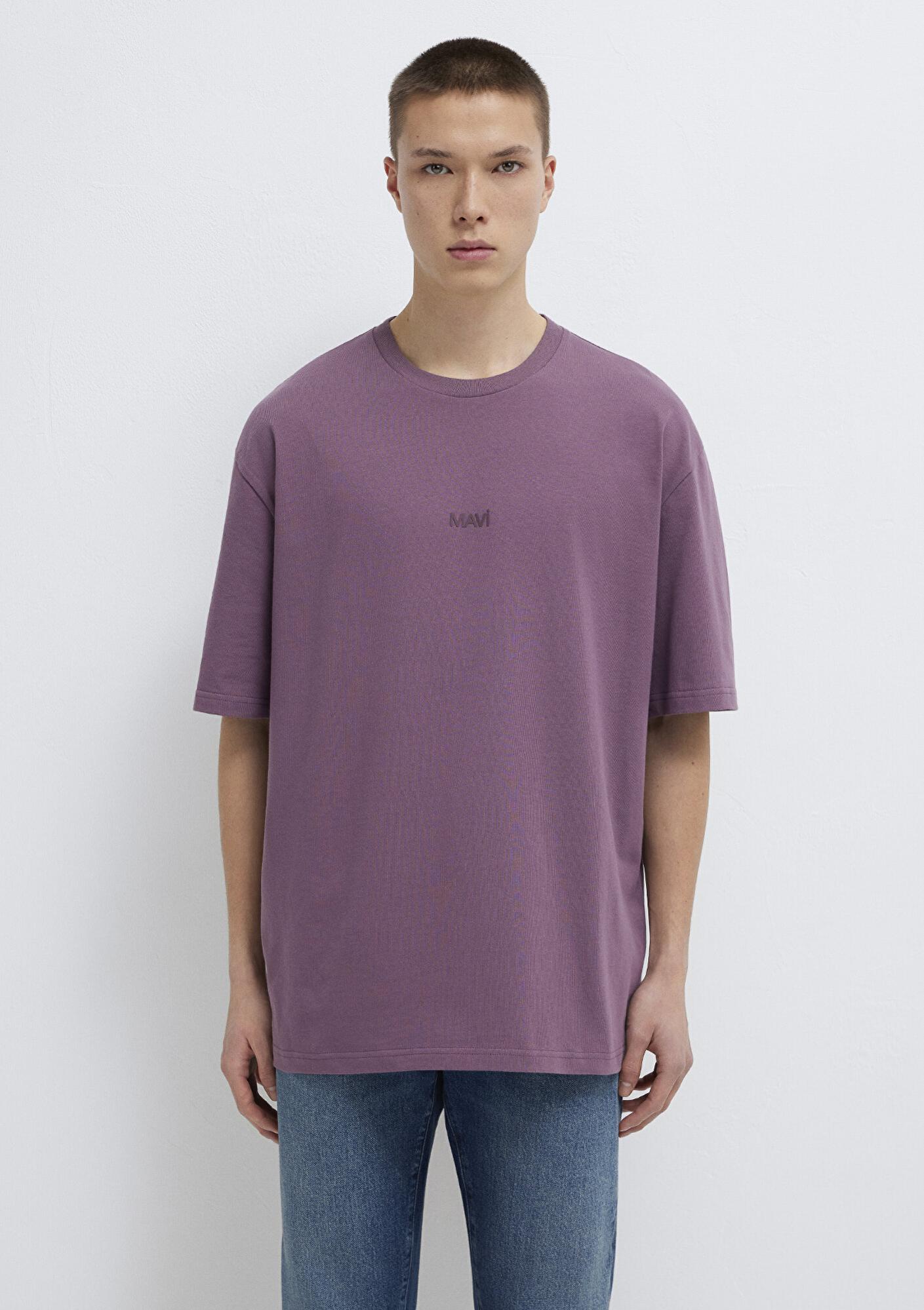 Mavi Mavi Baskılı Mor Tişört Relaxed Fit / Rahat Kesim 0613093-70648