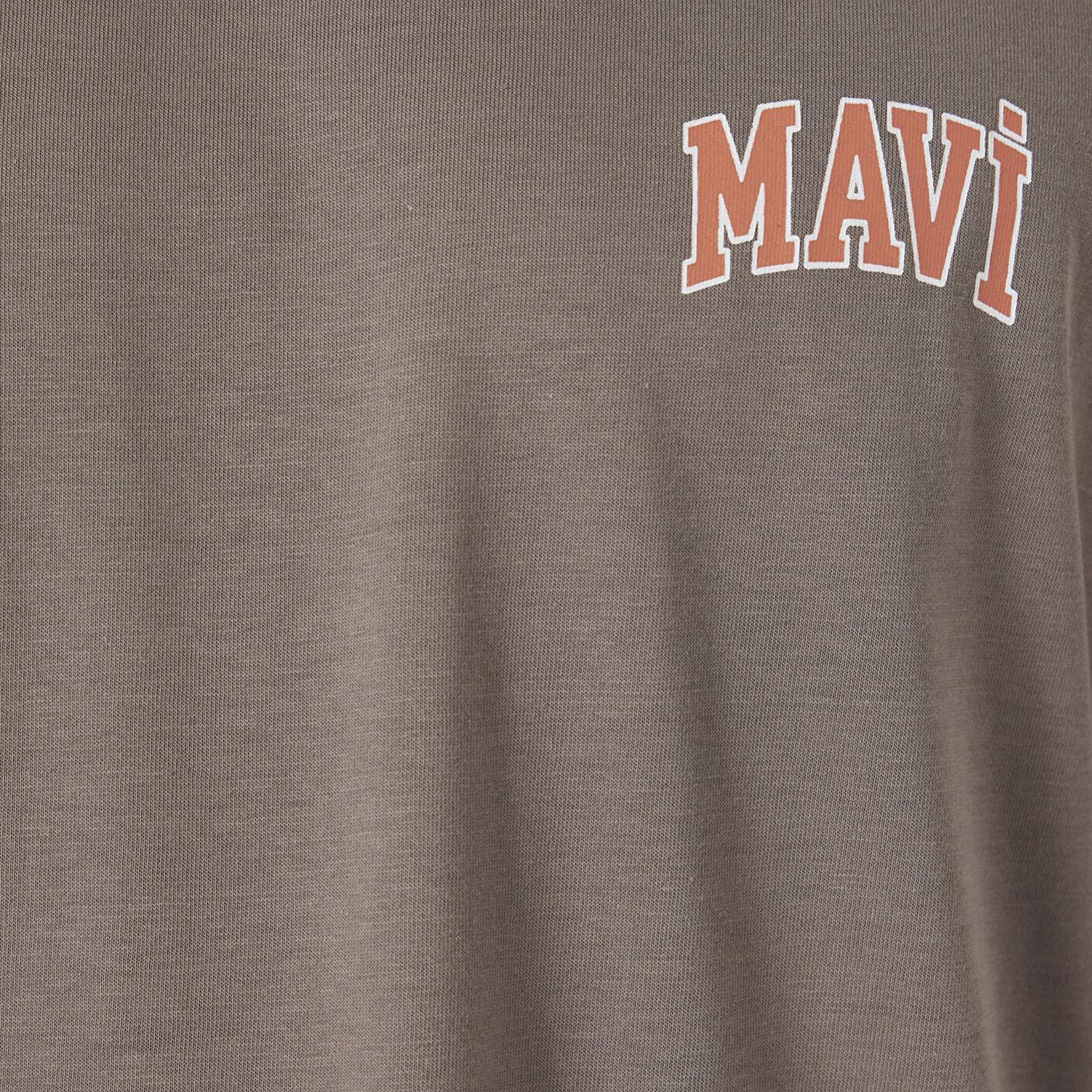 Mavi Mavi Logo Baskılı Kahverengi Tişört Regular Fit / Normal Kesim 0611714-87875