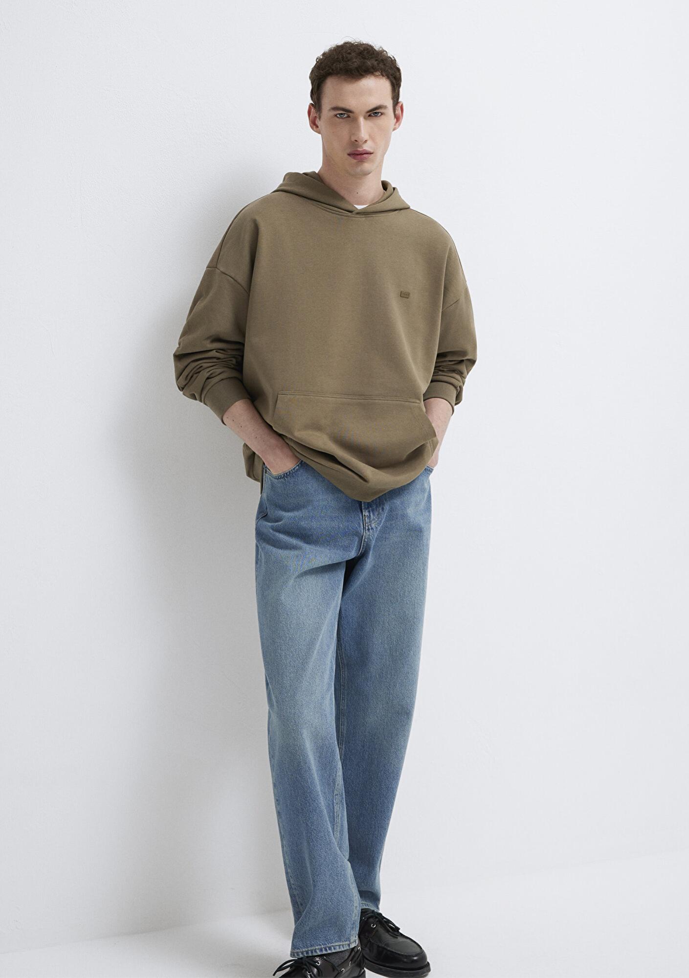 Mavi Kapüşonlu Bej Sweatshirt 0S10416-71564