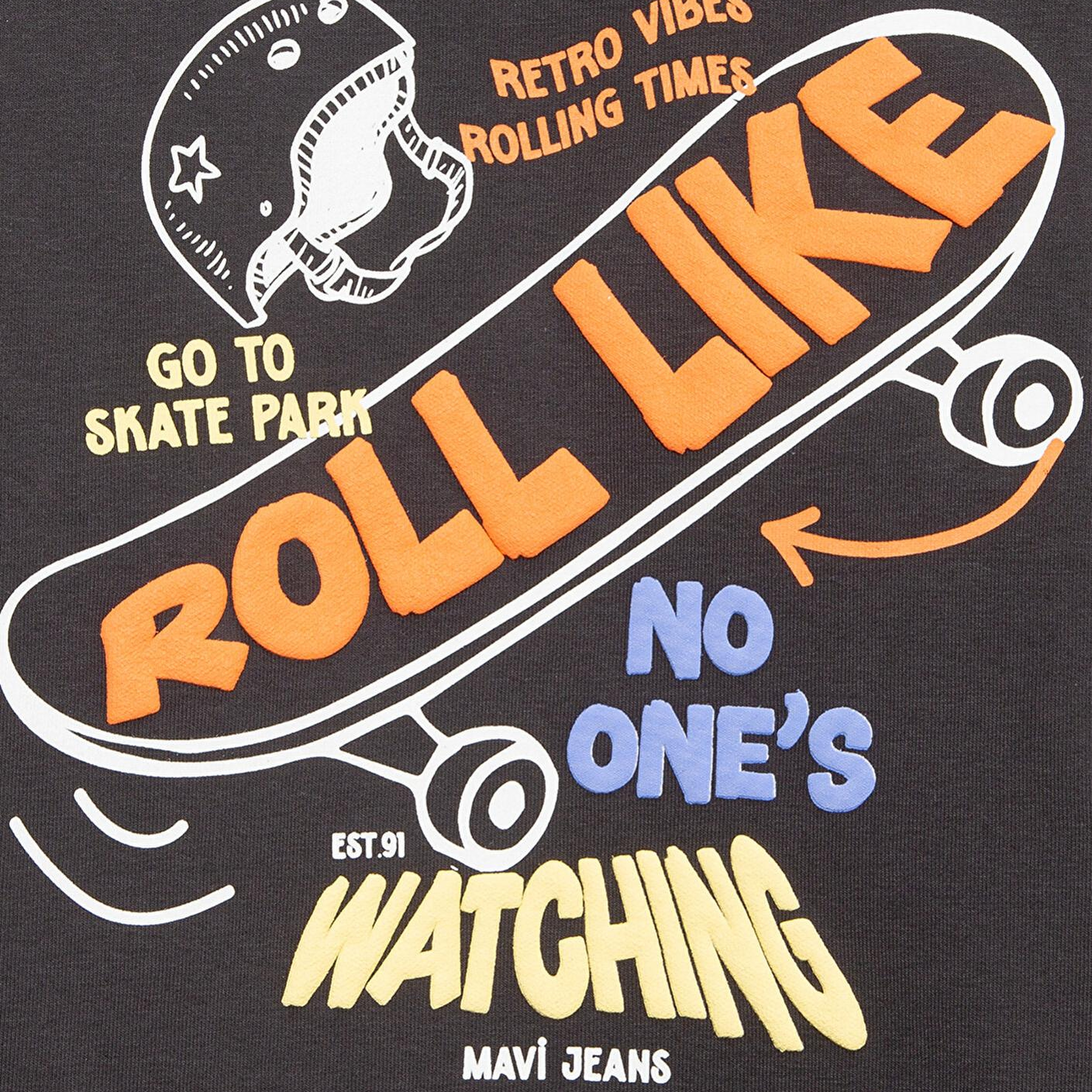 Mavi Roll Like Baskılı Antrasit Sweatshirt 6S10179-70087