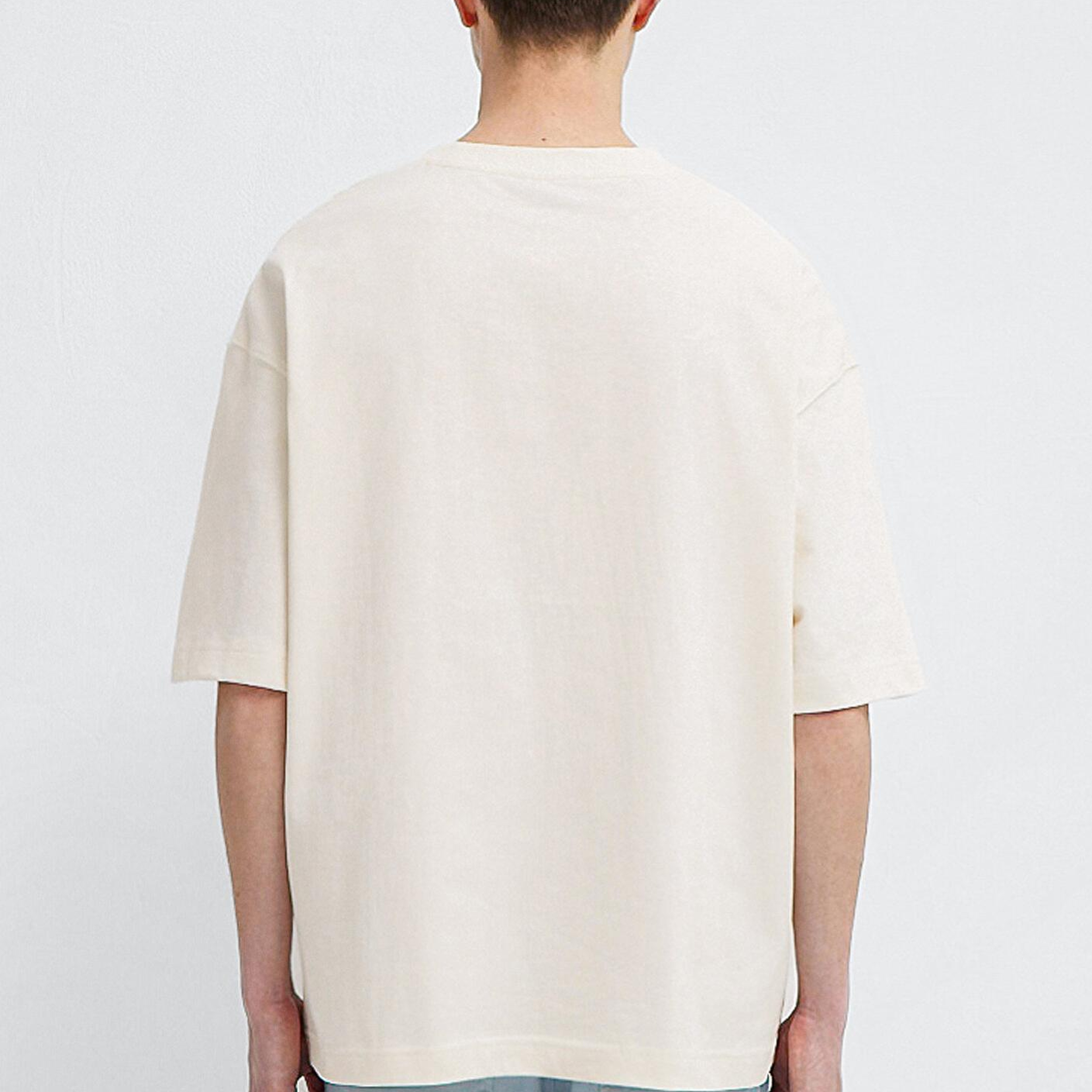 Mavi Heartbeat Mode On Baskılı Ekru Tişört Oversize / Geniş Kesim 0613254-83043