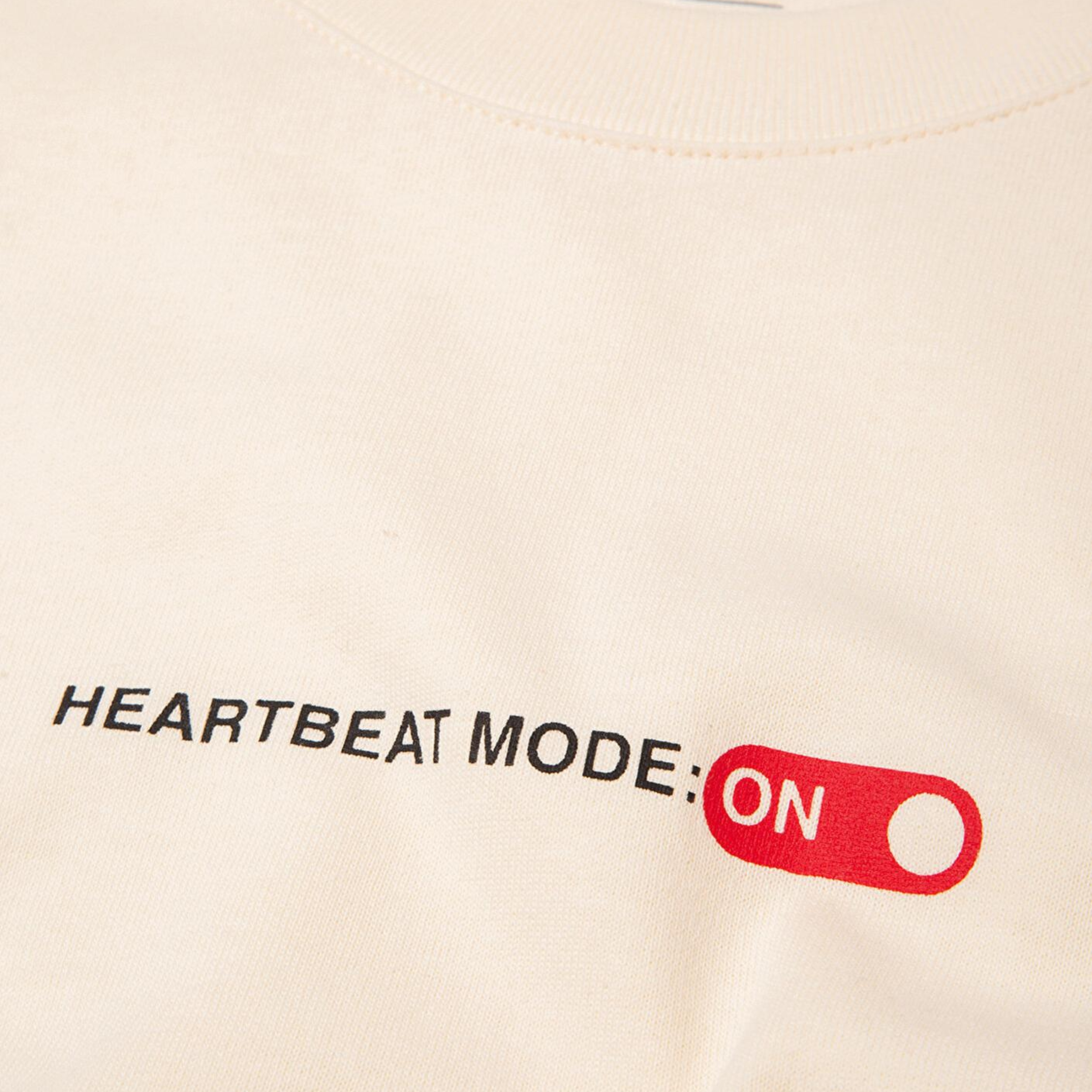 Mavi Heartbeat Mode On Baskılı Ekru Tişört Oversize / Geniş Kesim 0613254-83043