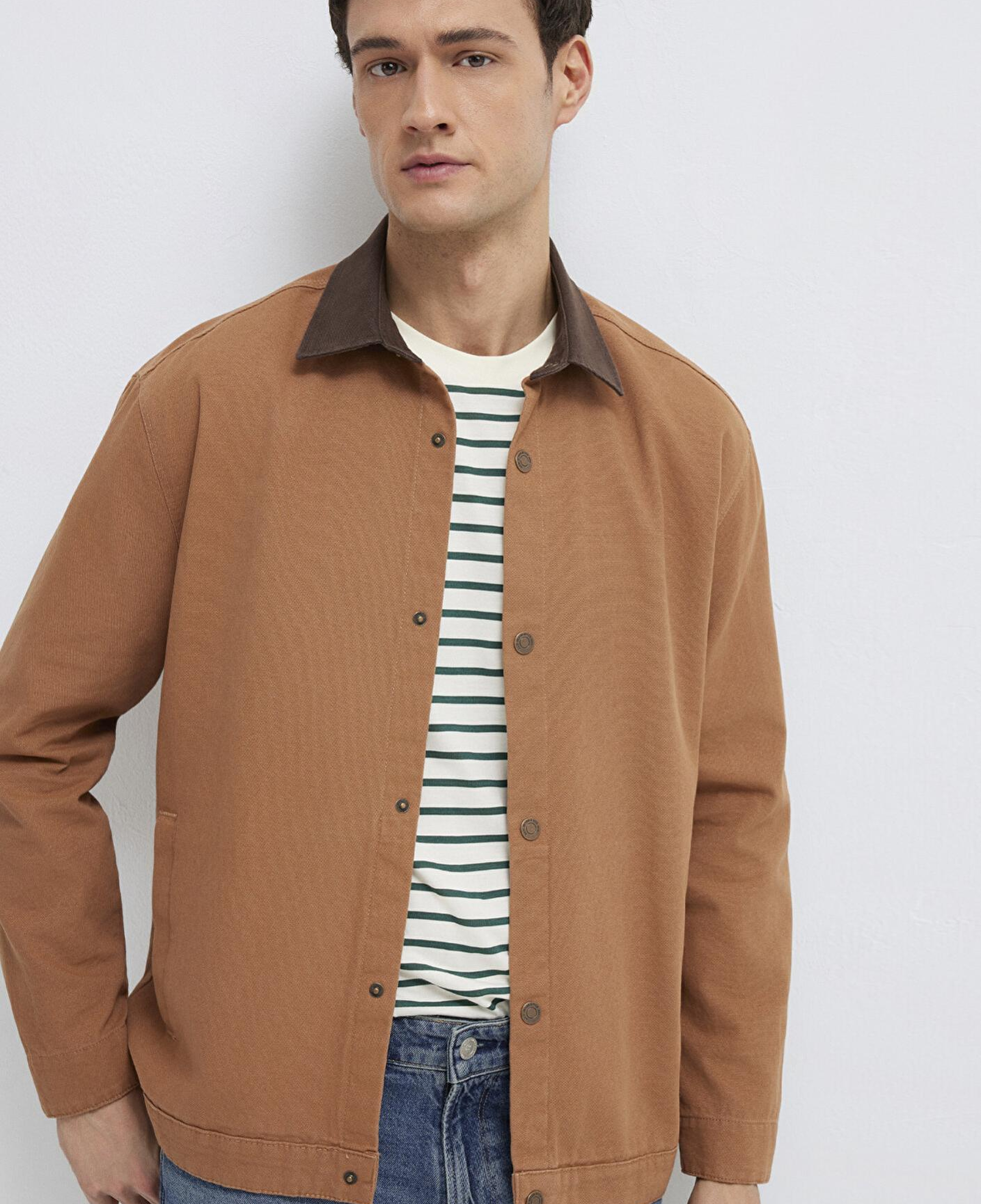 Mavi Kahverengi Gömlek Loose Fit / Bol Rahat Kesim 0211900-91393