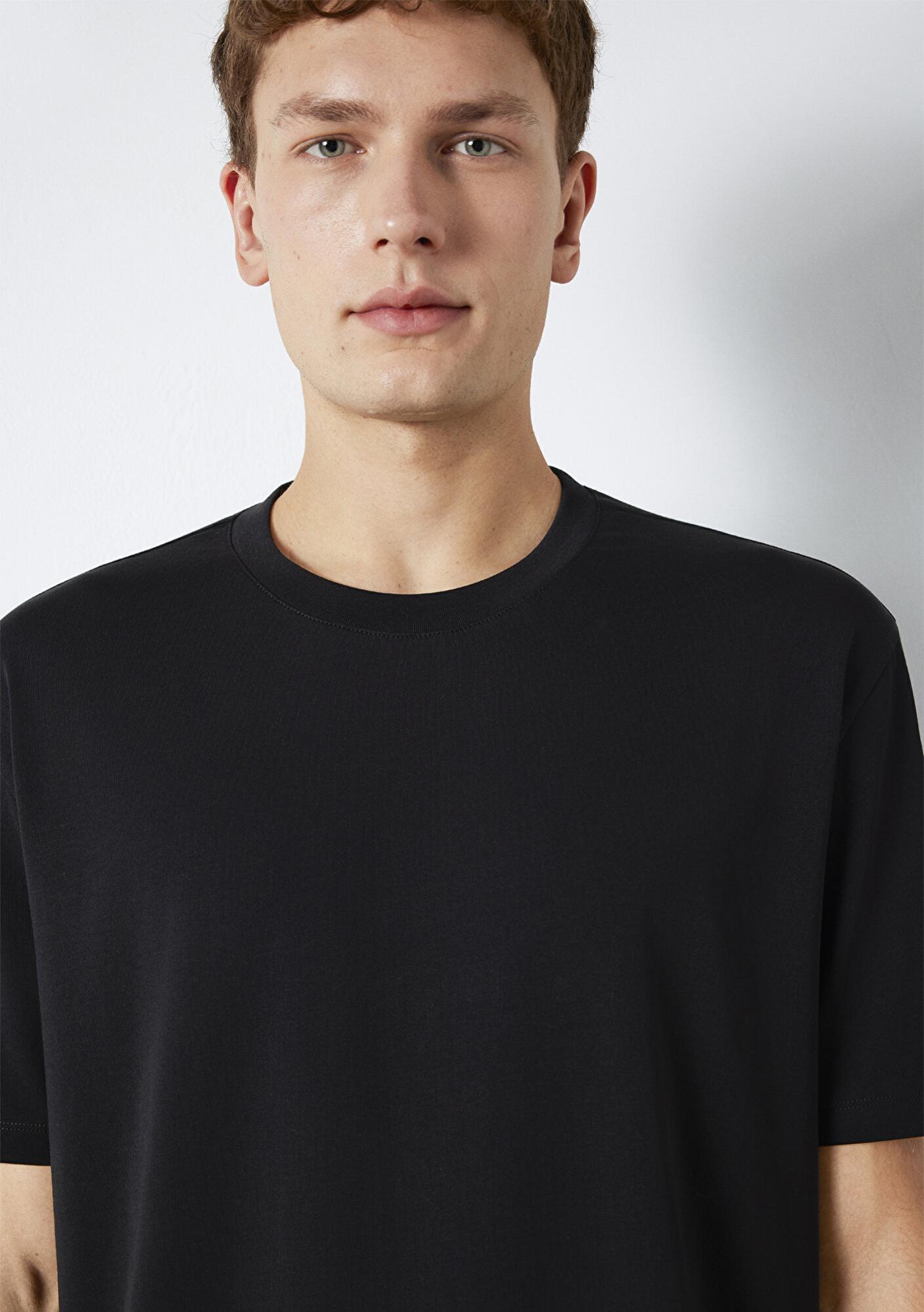 Mavi Siyah Basic Tişört Loose Fit / Bol Rahat Kesim 0613199-900