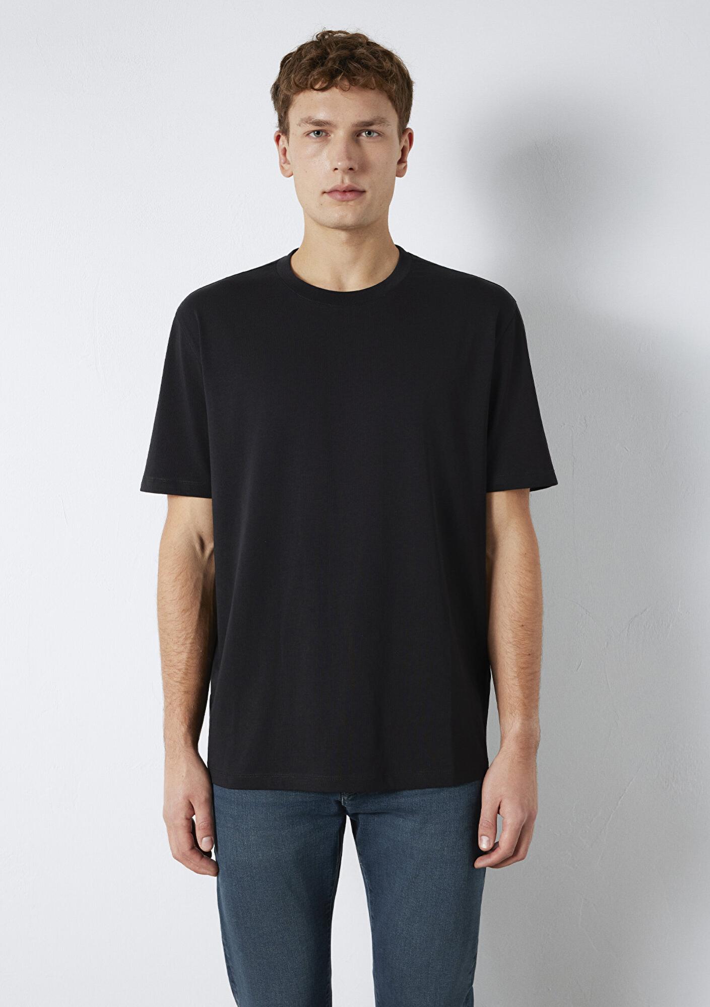 Mavi Siyah Basic Tişört Loose Fit / Bol Rahat Kesim 0613199-900